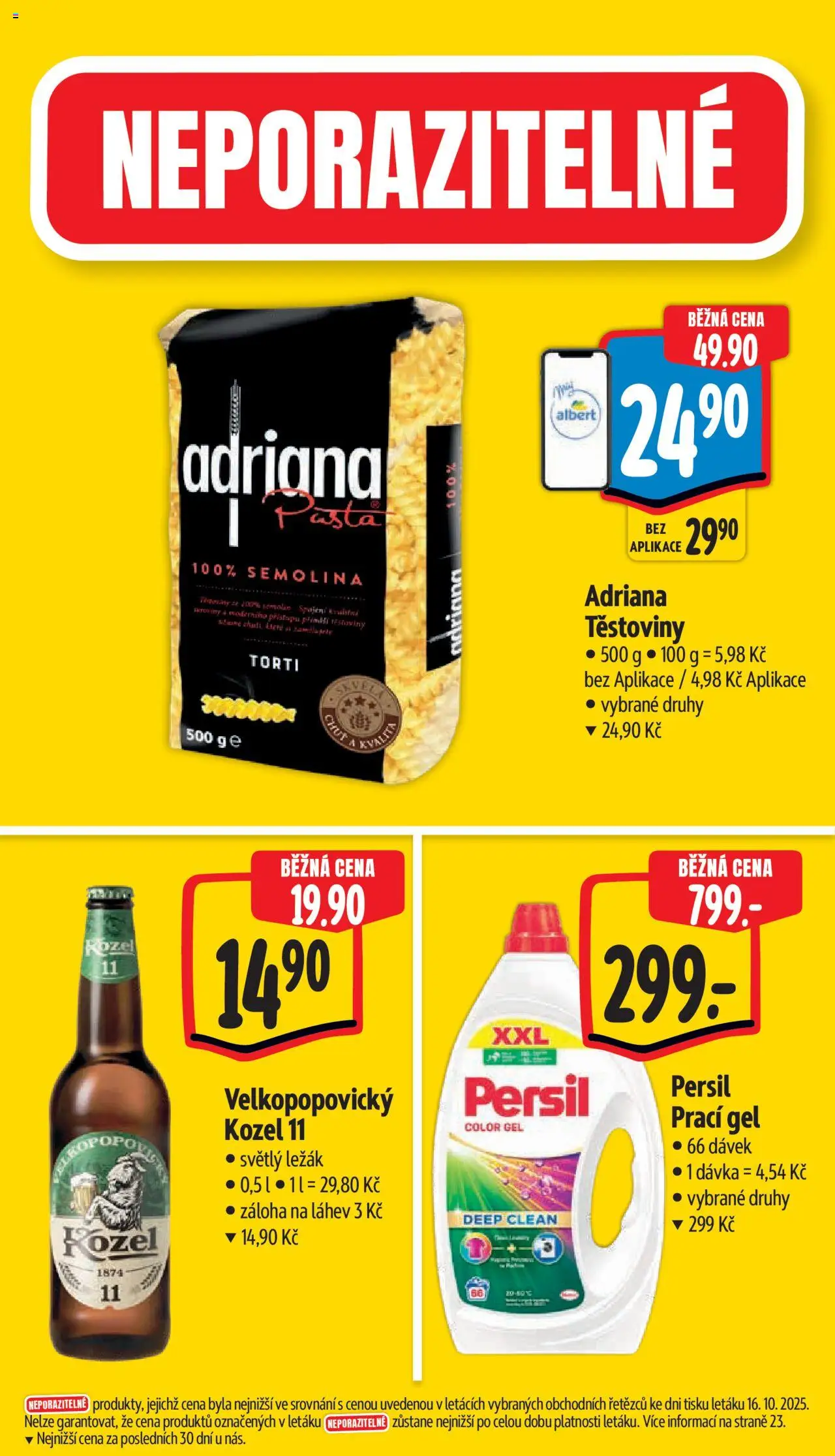 Albert leták - Supermarket od 22.10.2025 | Strana: 5 | Produkty: Prací gel, Kozel, Persil, Semolina