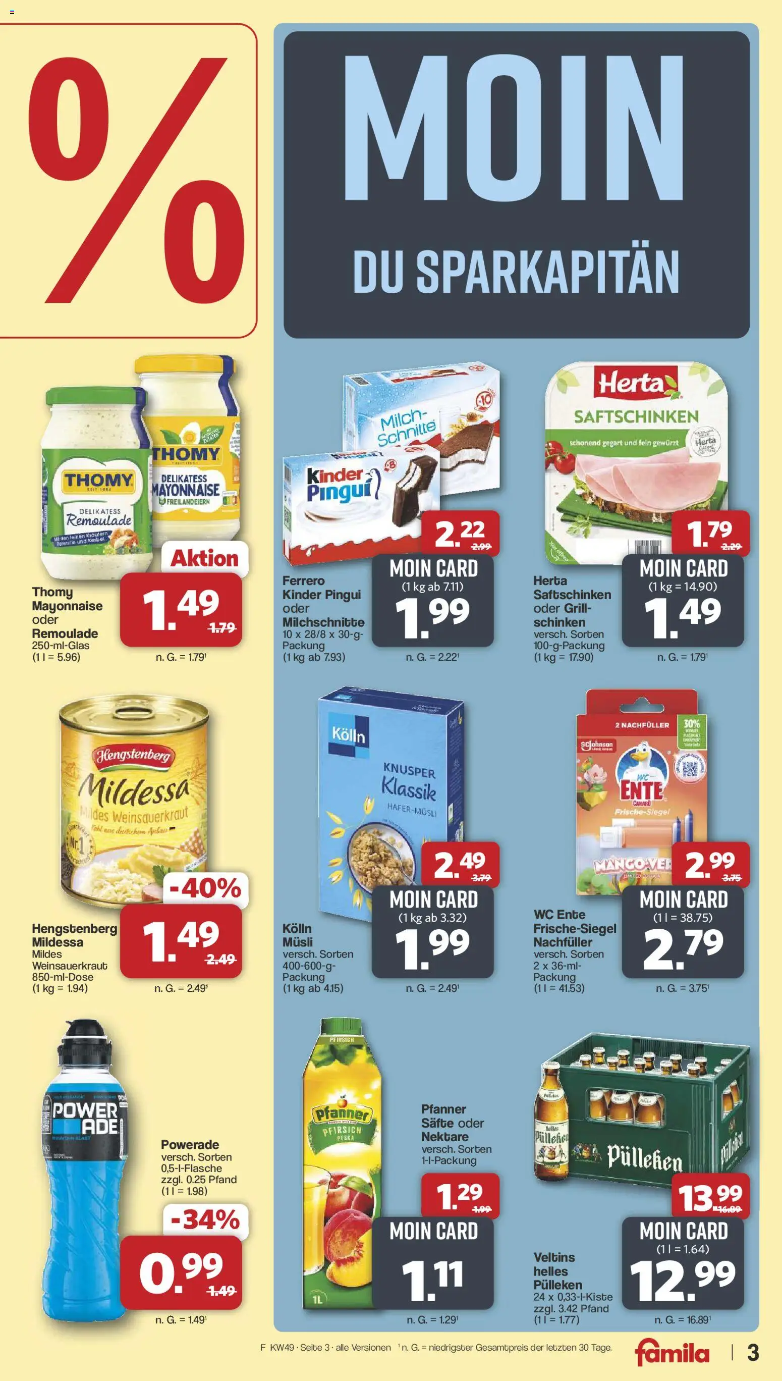 Famila Nordwest Prospekt 	 – gültig ab 01.12.2025 | Seite: 3 | Produkte: Musli, Milch, Mayonnaise, Veltins