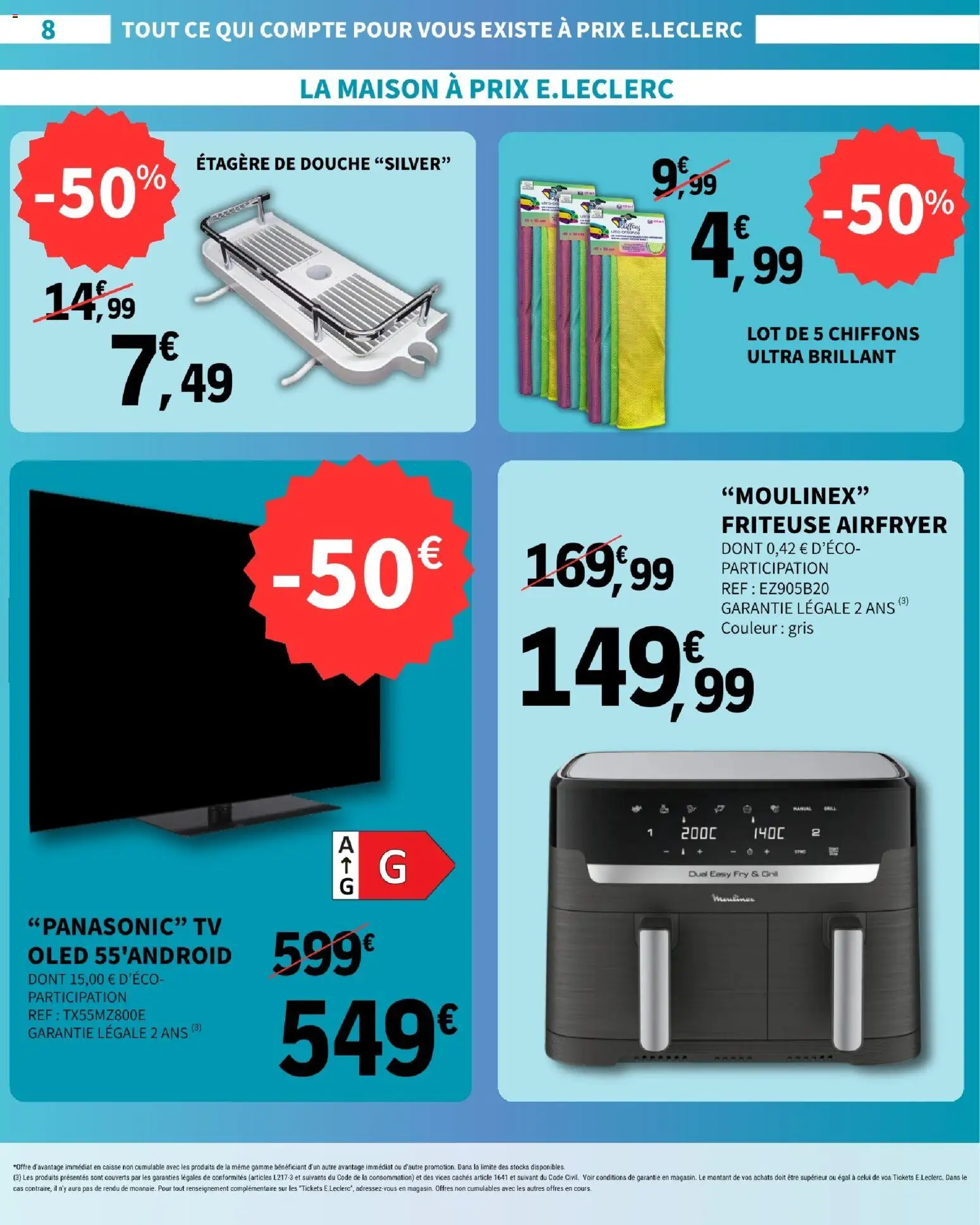 {H1} | Page: 8 | Produits: Friteuse, Gril, Air fryer, Douche