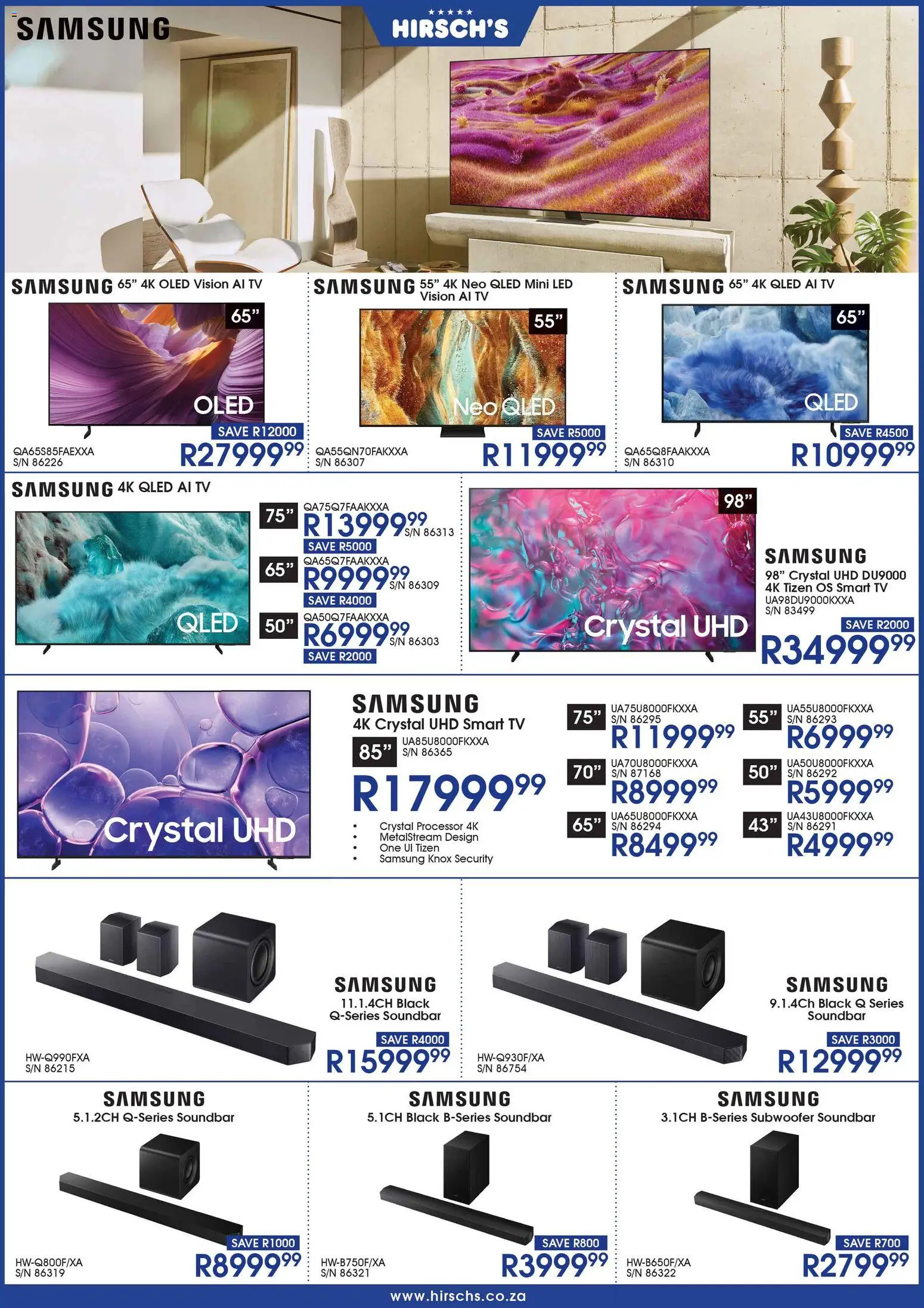 New Hirsch's catalogue – valid from 01.12.2025 | Page: 2 | Products: TV, Soundbar, Subwoofer