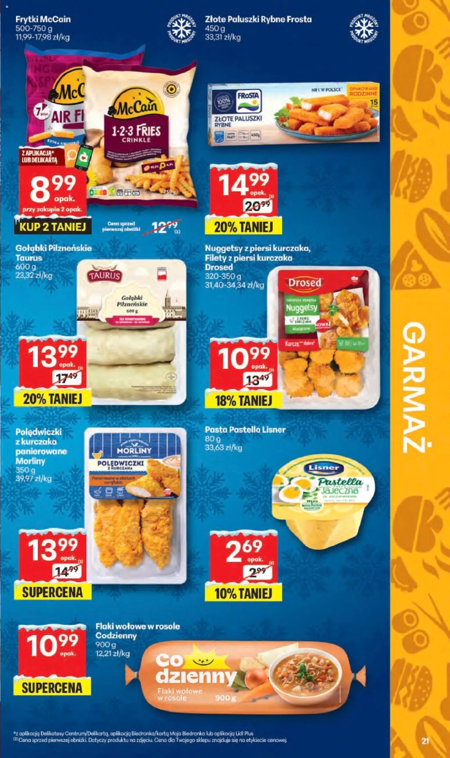 Delikatesy Centrum Gazetka - Sklepy Własne od 11.12.2025 | Strona: 21 | Produkty: Paluszki rybne, Delikatesy, Paluszki, Frytki