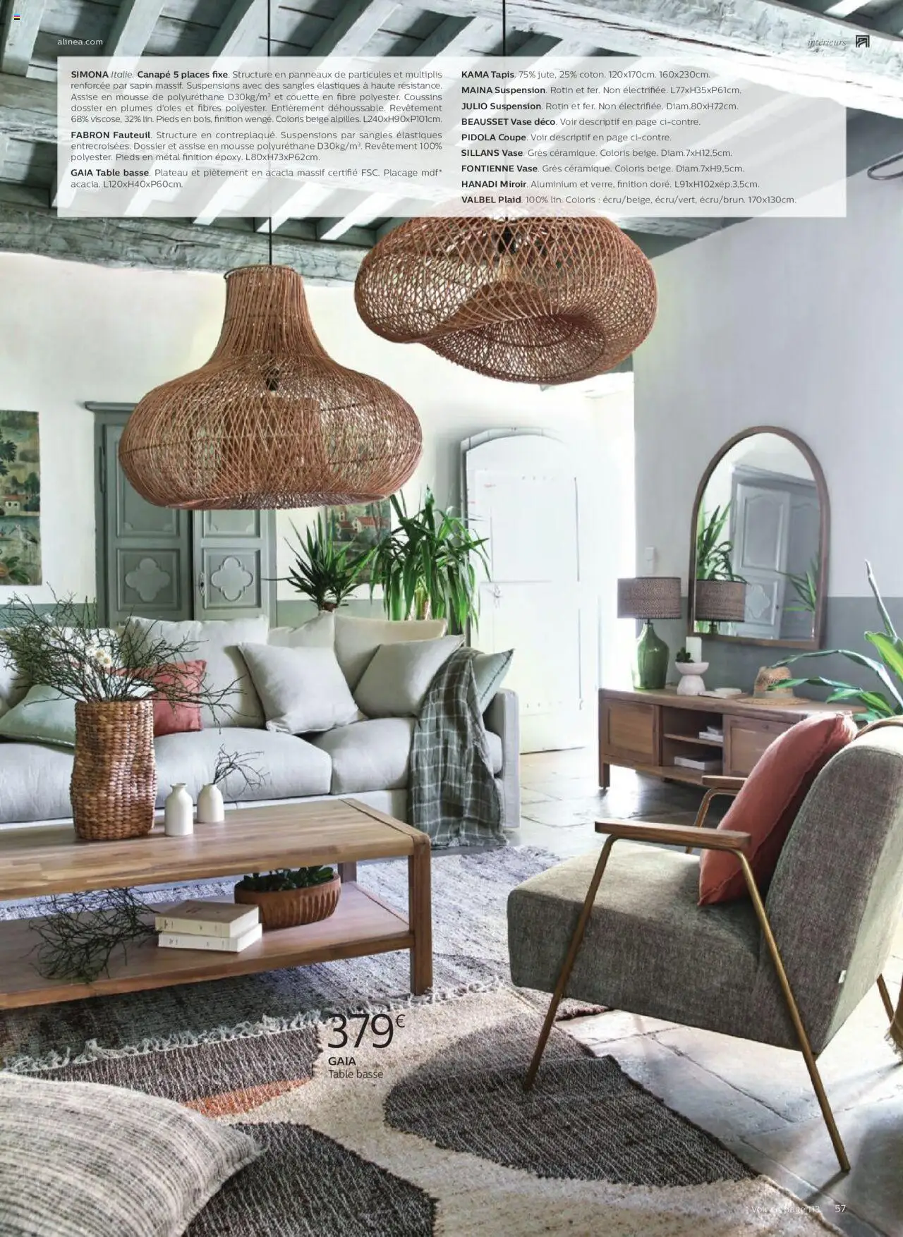 {H1} | Page: 57 | Produits: Mousse, Canapé, Table basse, Table