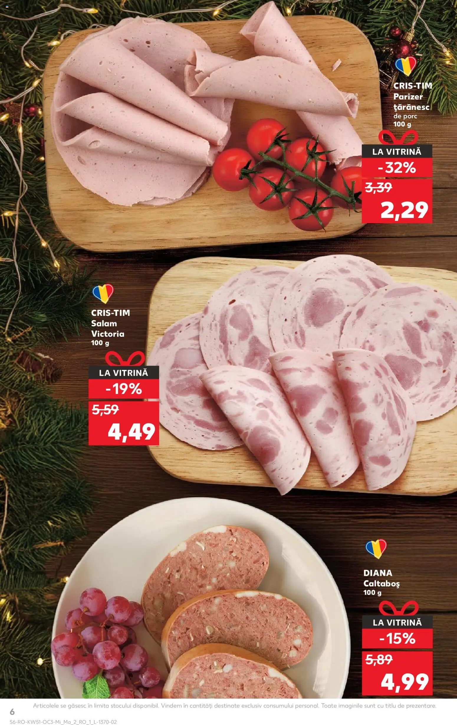 Noul catalog Kaufland – valabil de la 17.12.2025 | Pagină: 6 | Produse: Vitrină, Salam, Parizer