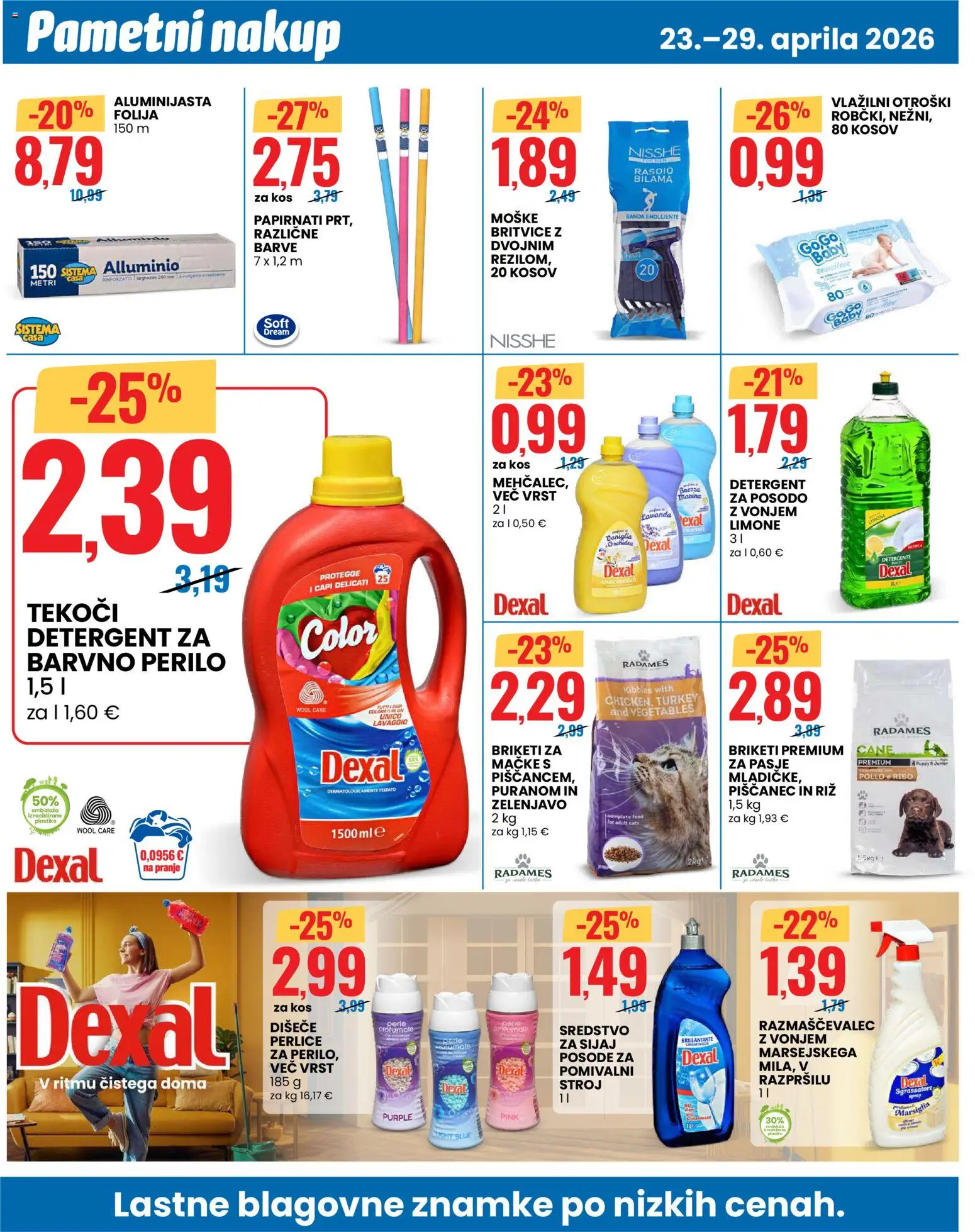 Novi Eurospin katalog ponudbe – veljaven od 23.04.2026 | Stran: 14 | Izdelki: Pomivalni stroj, Detergent, Riz, Folija