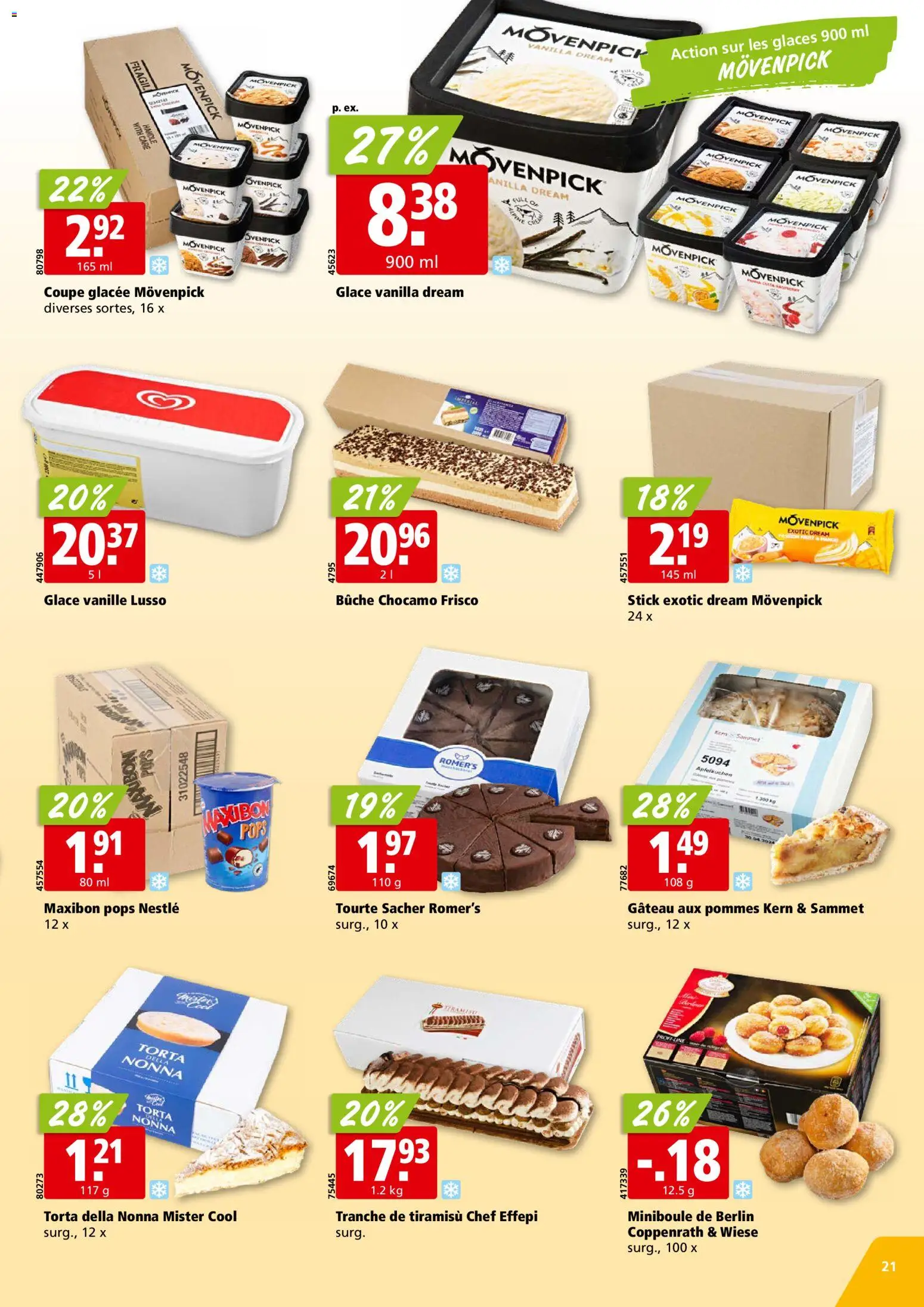 Aligro Aktionen Chavannes, Matran, Genève, Sion – gültig ab 23.02.2026 | Seite: 21 | Produkte: Glace