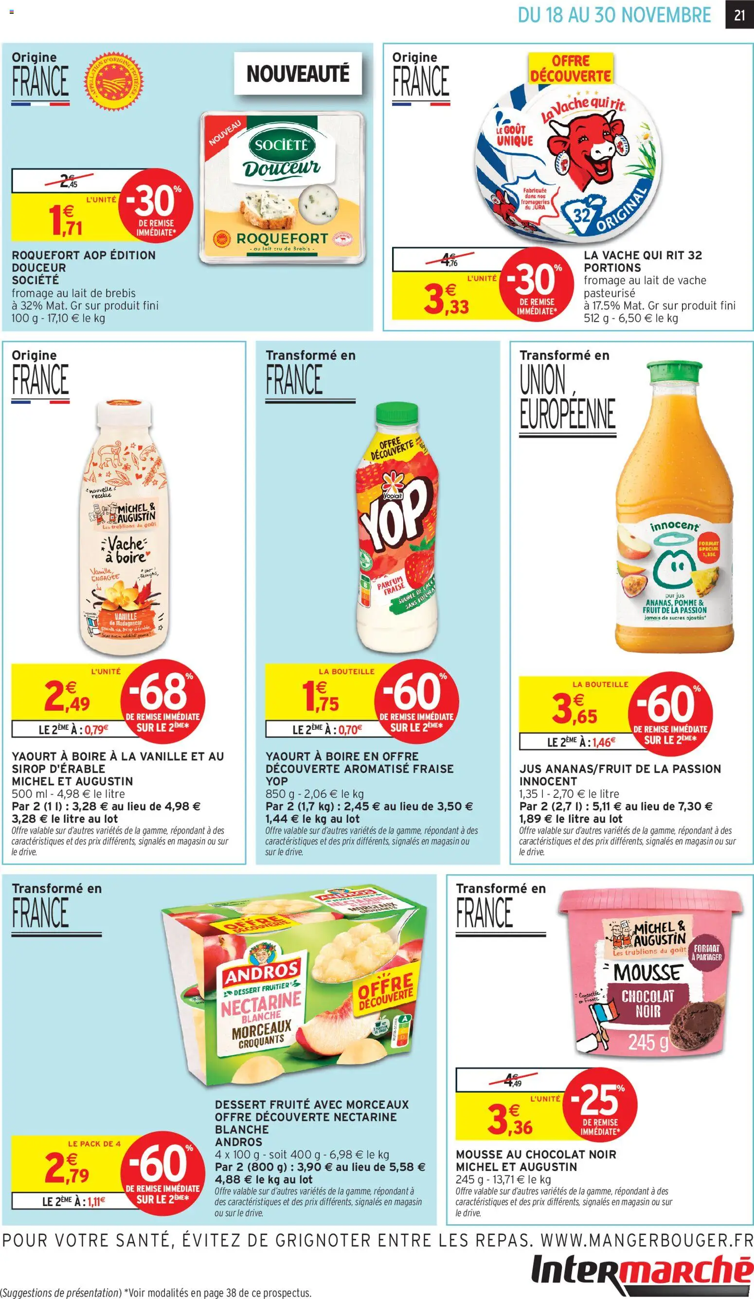 {H1} | Page: 21 | Produits: Fraise, Fromage, Yaourt, Jus