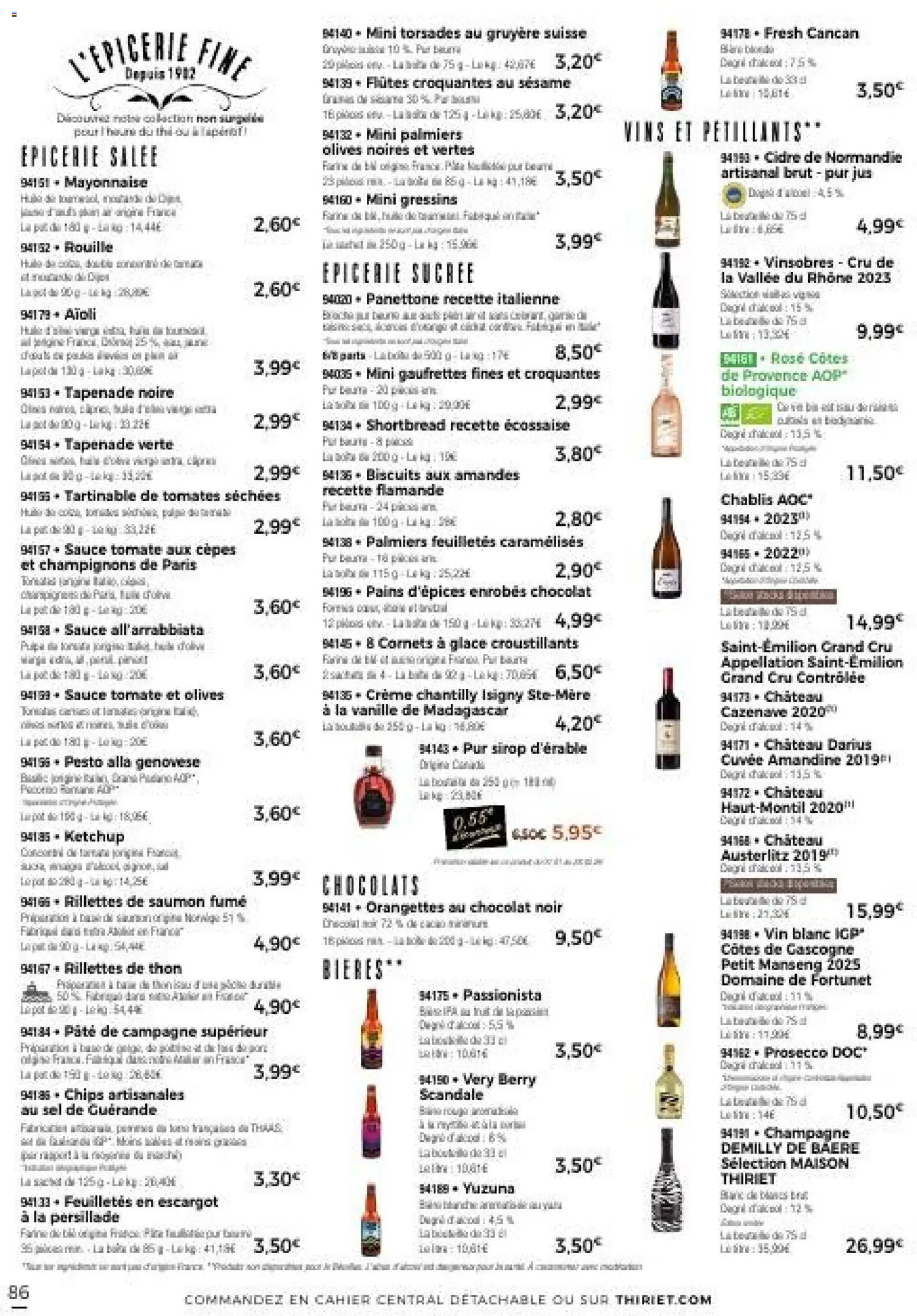 {H1} | Page: 86 | Produits: Olives, Sel, Jus, Thé