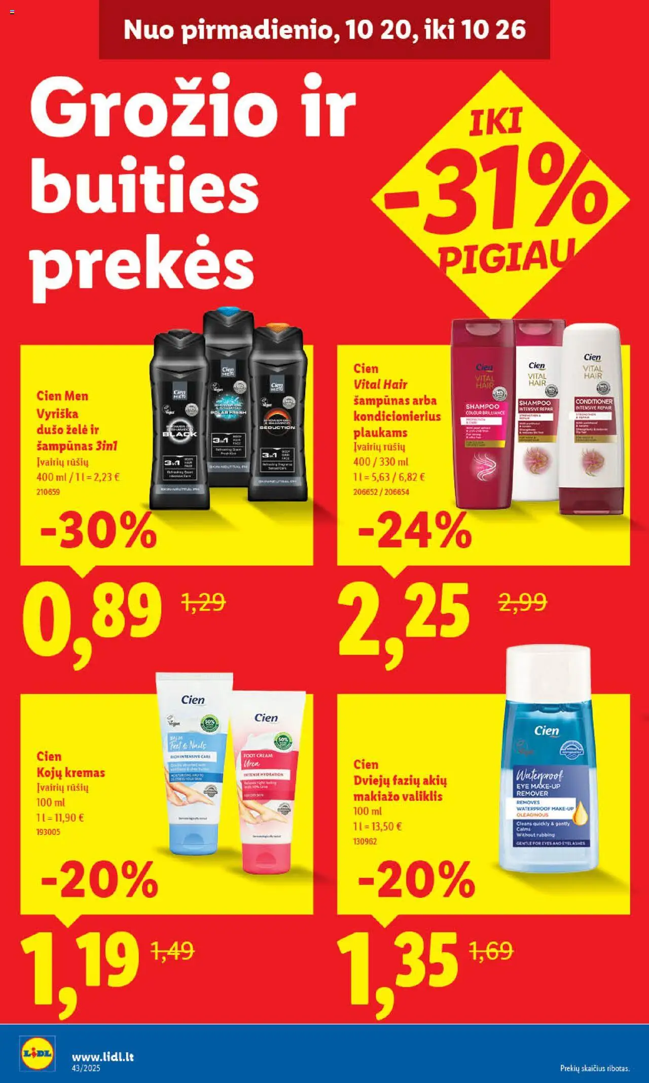 LIDL akcijos nuo 20.10.2025 | Puslapis: 48 | Prekių: Šampūnas, Kondicionierius, Kremas, Dušo želė