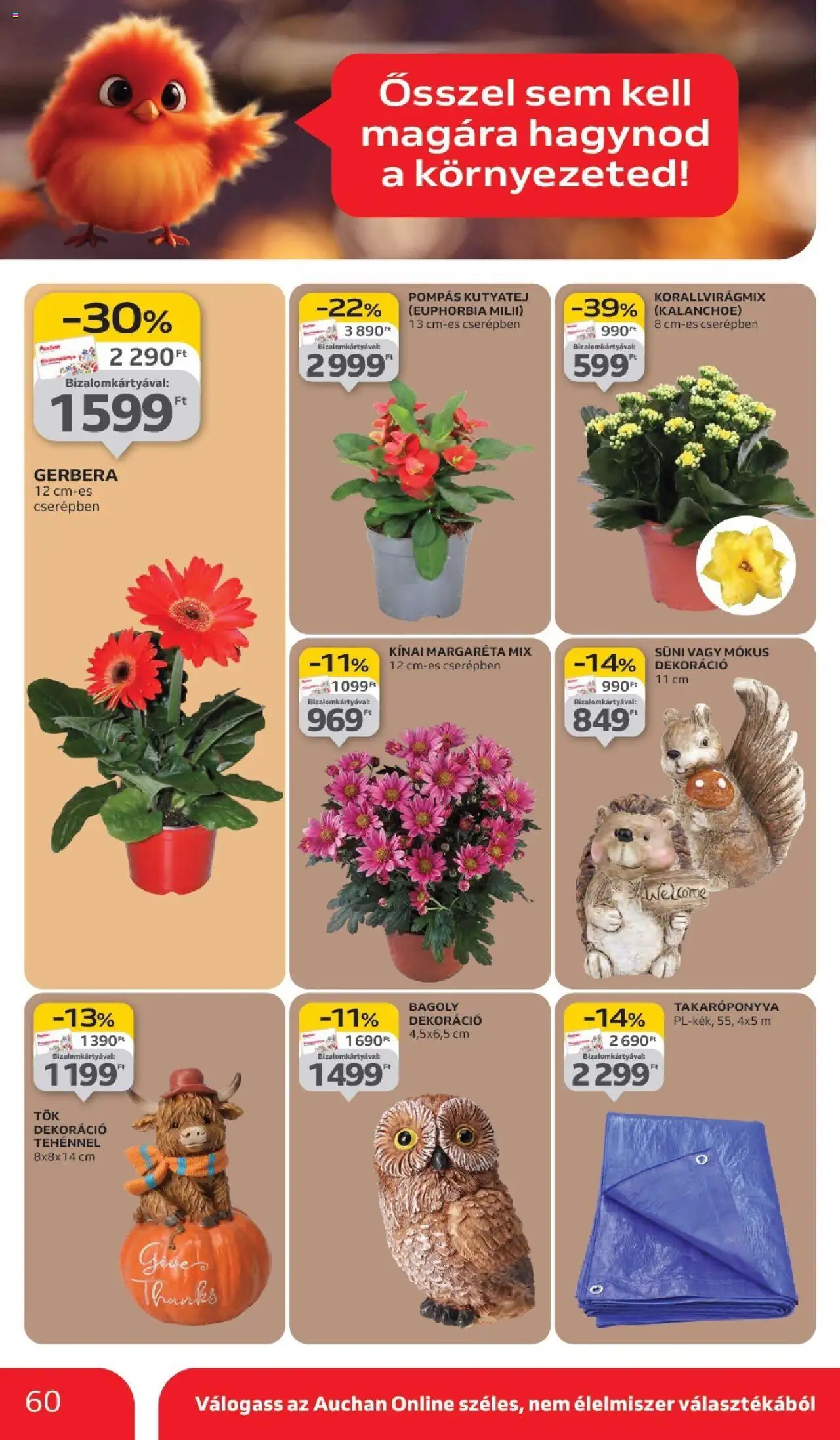 Auchan akciós ujság - amely érvényes a következő dátumtól: 02.10.2025 | Oldal: 60 | Termékek: Takaróponyva, Dekoráció