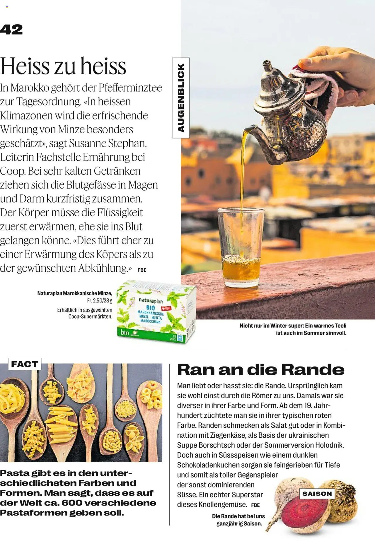 Coop Magazin ab 18.06.2025 | Seite: 42 | Produkte: Pasta, Rande, Salat