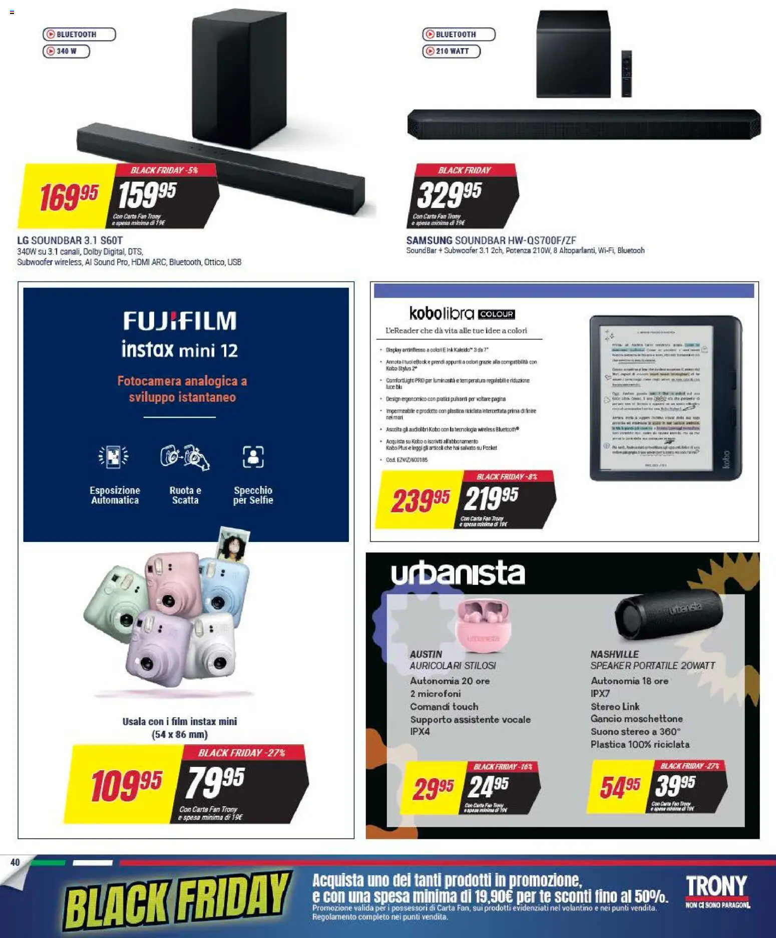 Volantino Trony del 25.11.2025 | Pagina: 40 | Prodotti: Tè, Fotocamera, USB, Fan