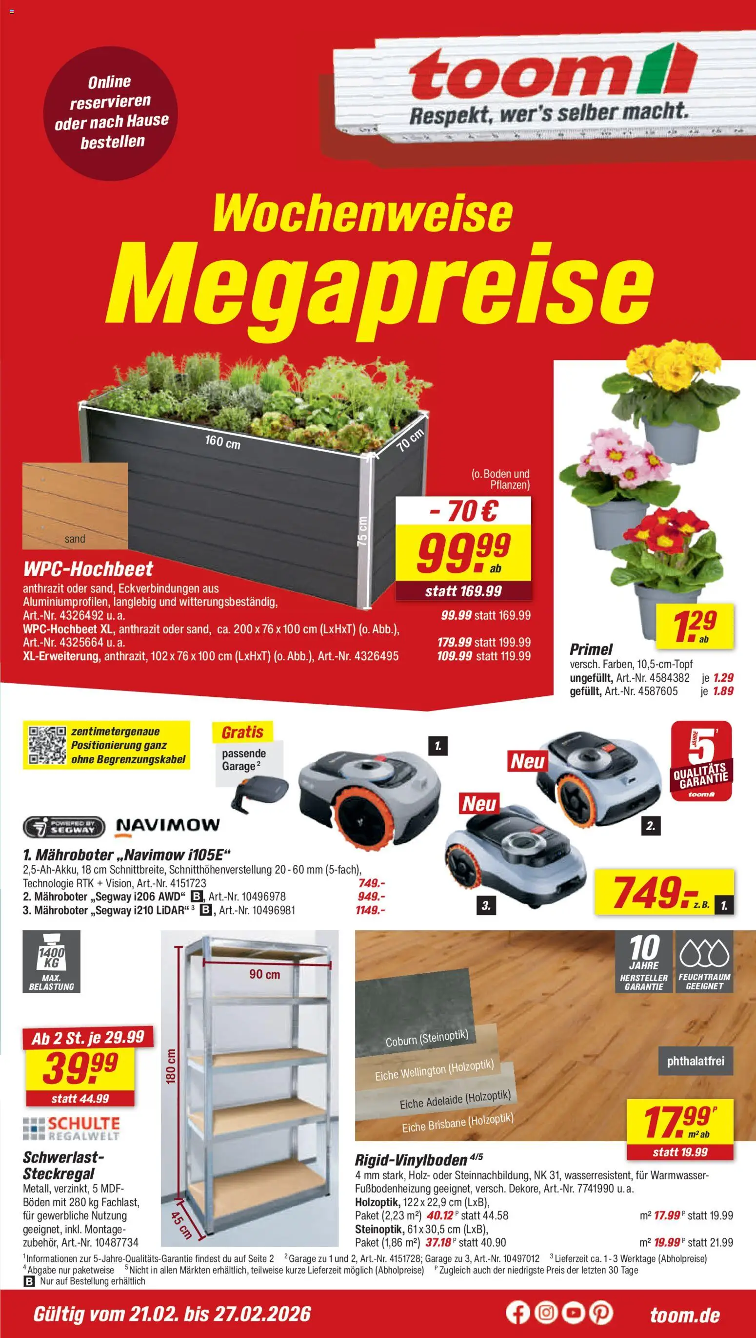 Toom Baumarkt Prospekt 	 – gültig ab 21.02.2026 | Seite: 1