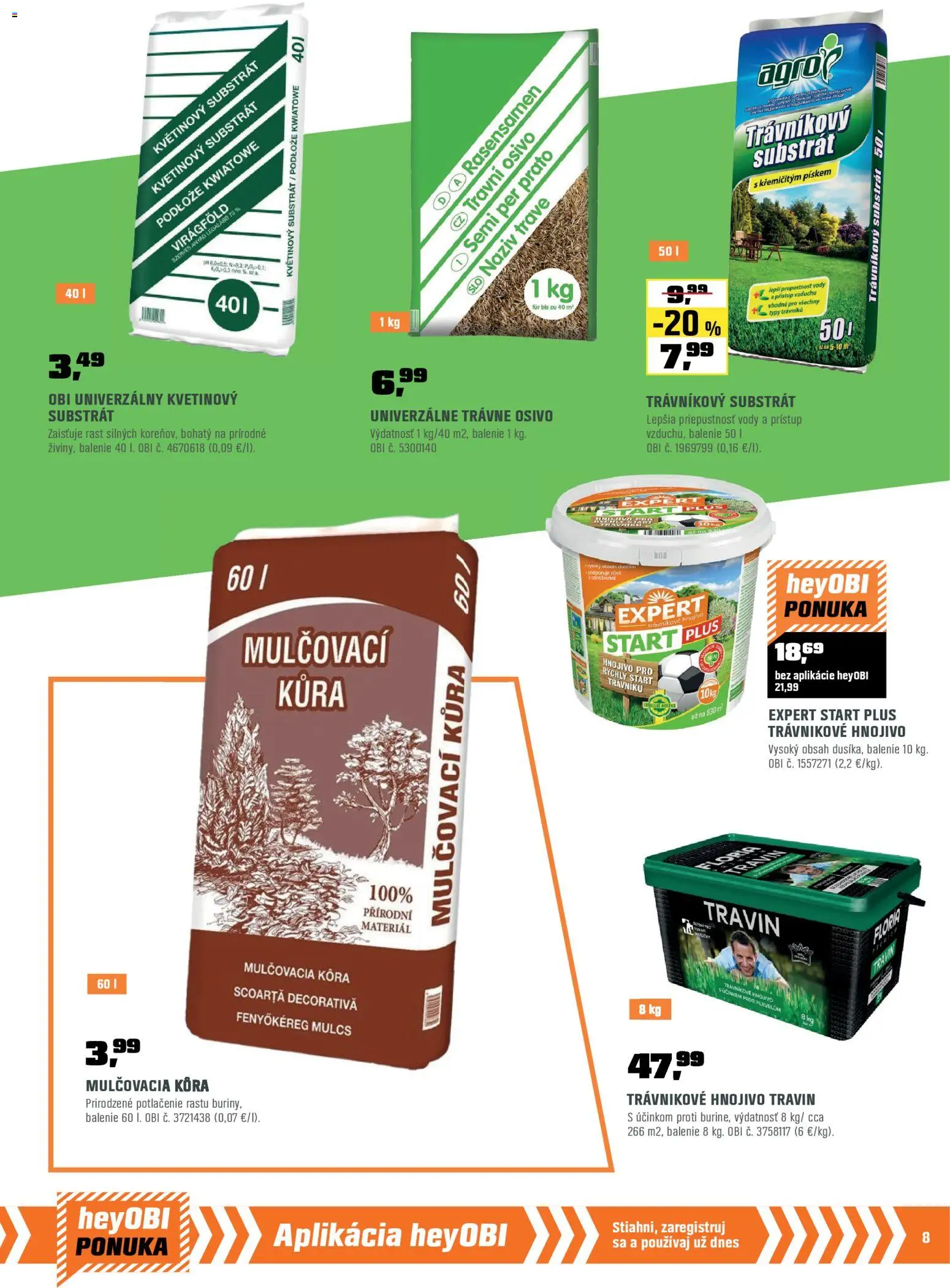 Nové OBI akcie – leták je platný od 28.02.2026 | Strana: 9 | Produkty: Mulčovacia kôra, Substrát