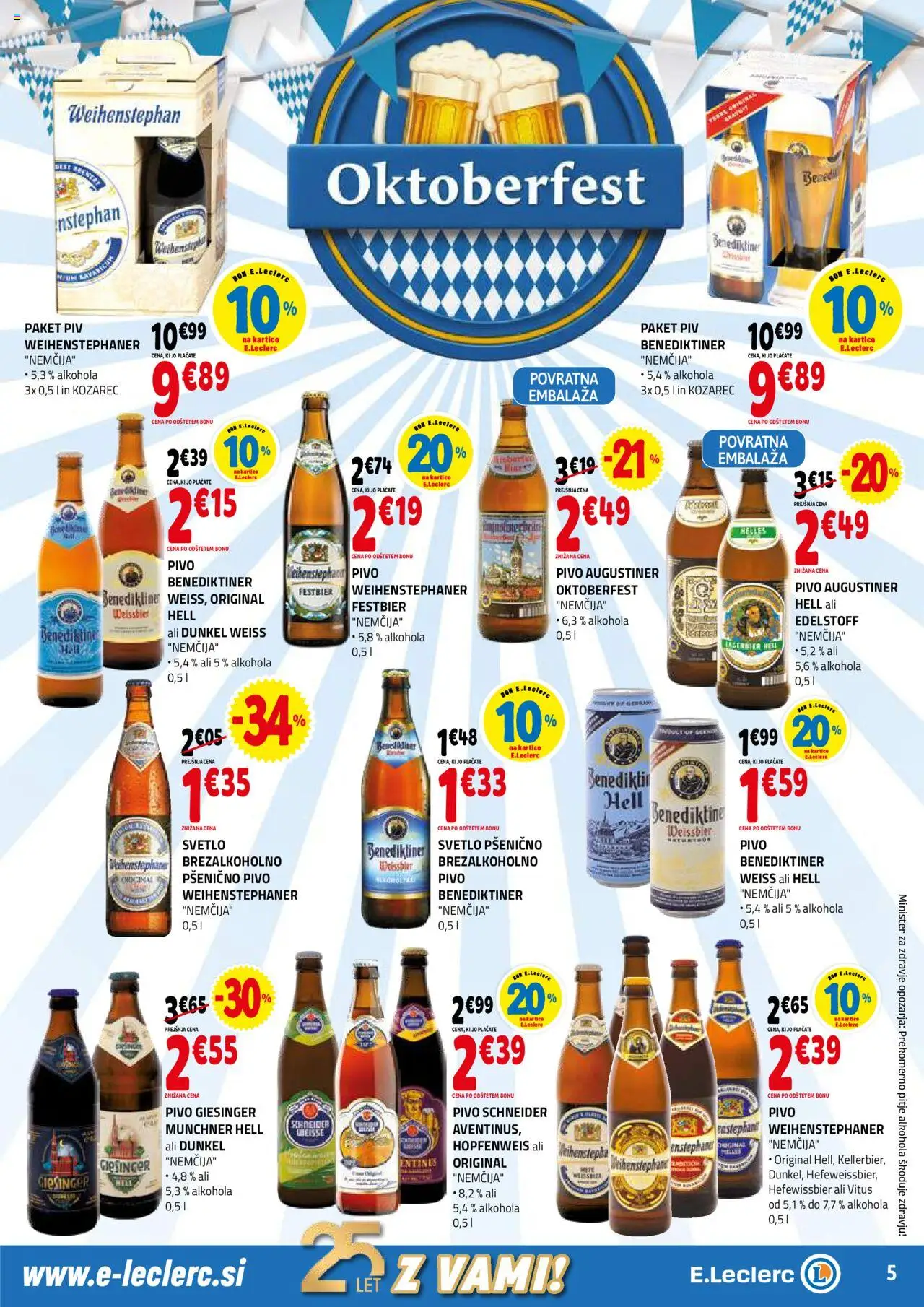Novi E.leclerc katalog ponudbe – veljaven od 17.09.2025 | Stran: 5 | Izdelki: Kozarec, Pivo