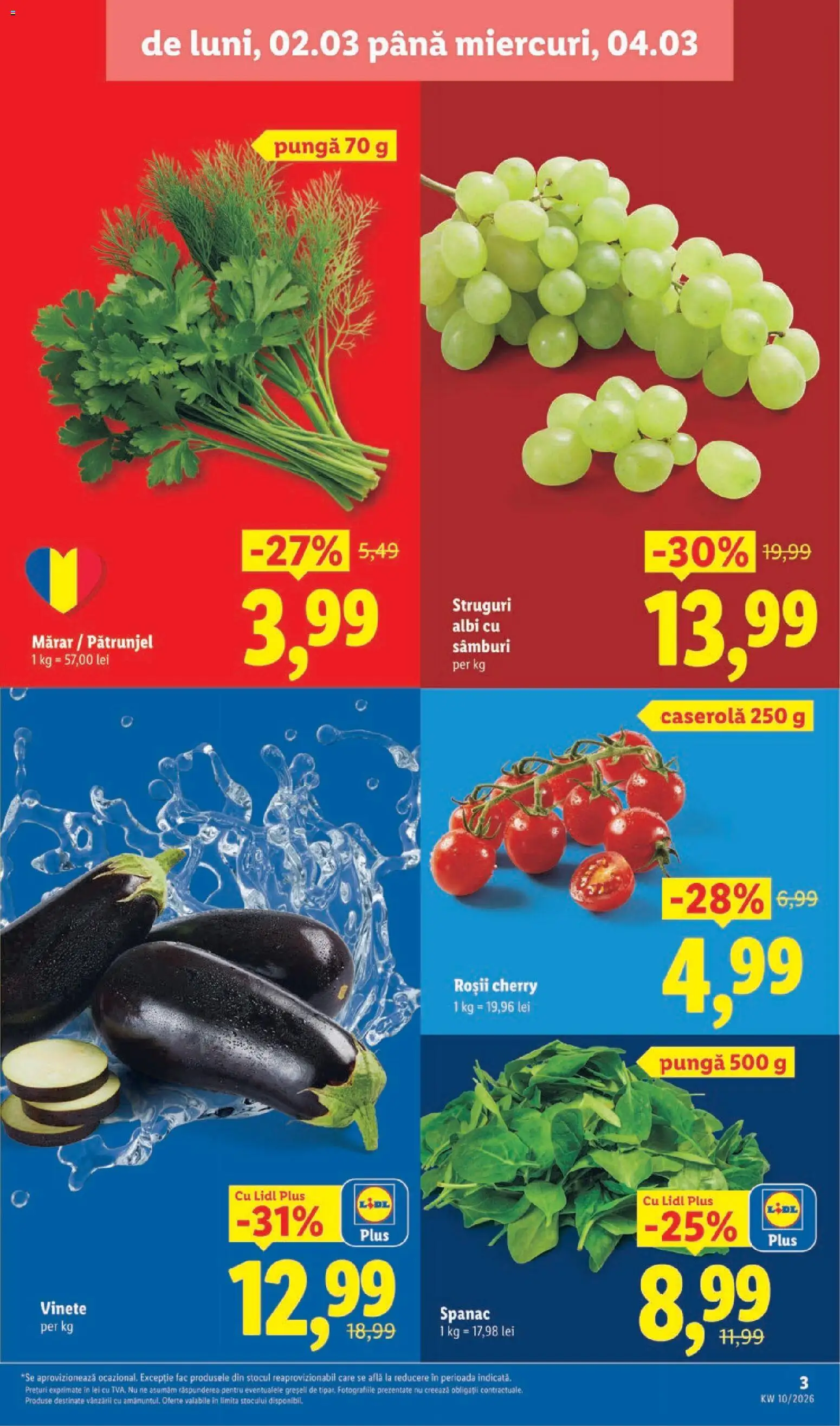 Noul catalog Lidl – valabil de la 02.03.2026 | Pagină: 3 | Produse: Struguri, Pătrunjel, Mărar, Pungă
