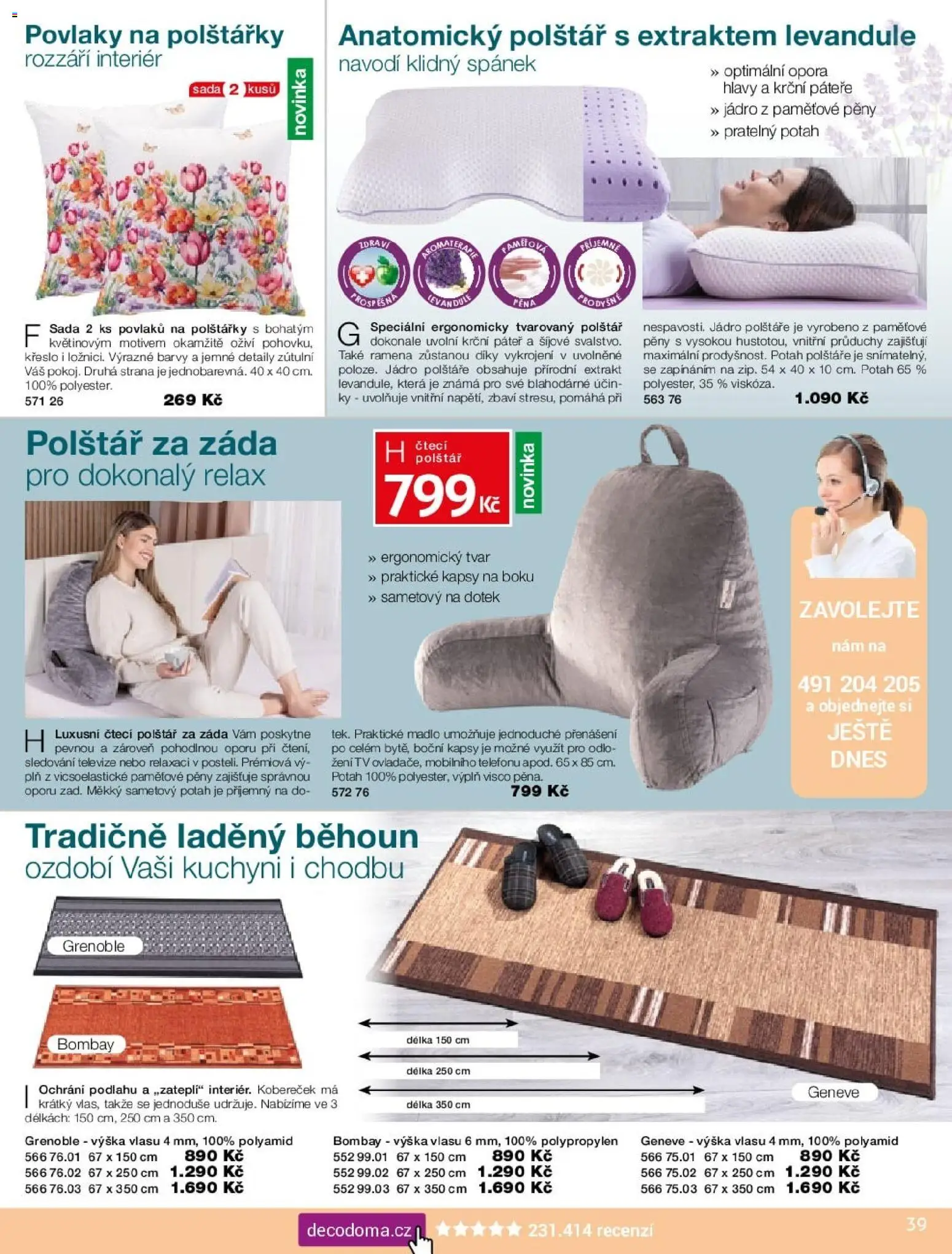 Decodoma katalog od 16.02.2026 | Strana: 39 | Produkty: Polštáře, Madlo, Televize, Polštář