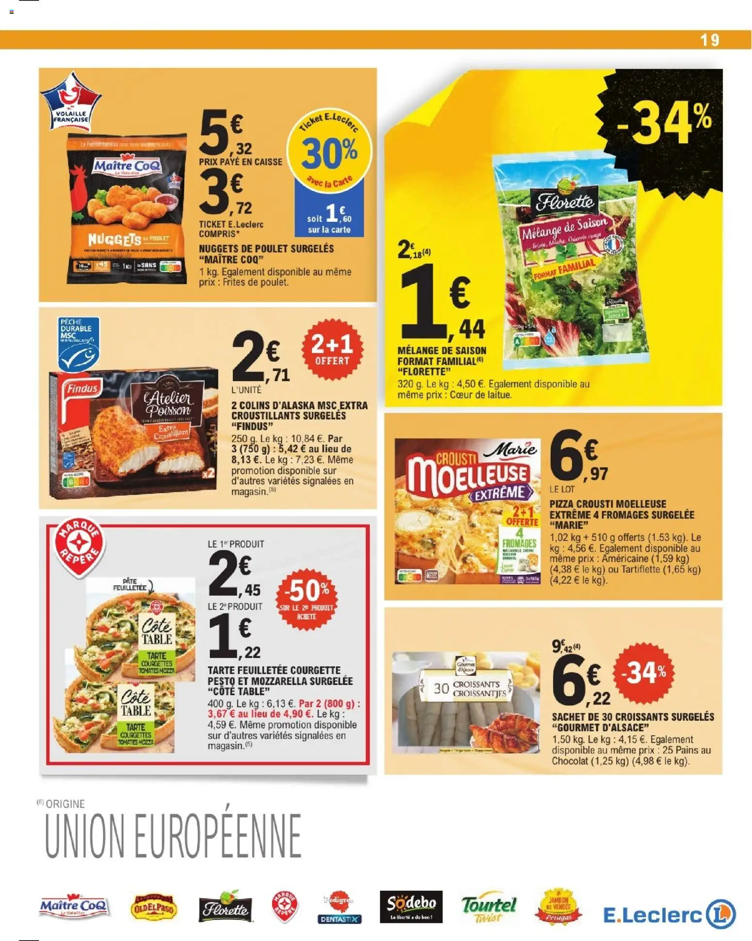 {H1} | Page: 19 | Produits: Frites, Jambon, Tomates, Poisson