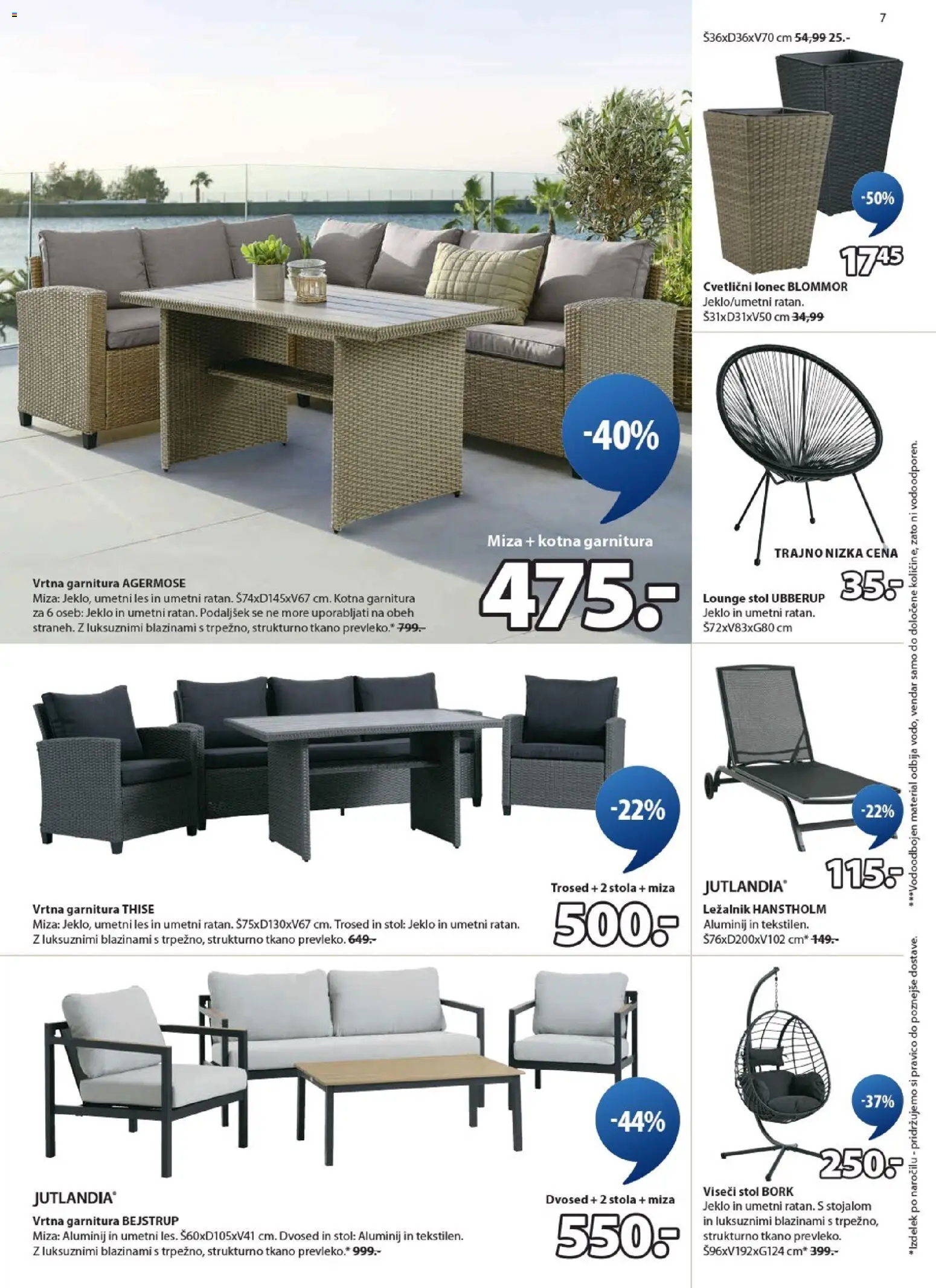 Novi JYSK katalog ponudbe – veljaven od 18.02.2026 | Stran: 7 | Izdelki: Viseči stol, Ležalnik, Trosed, Dvosed