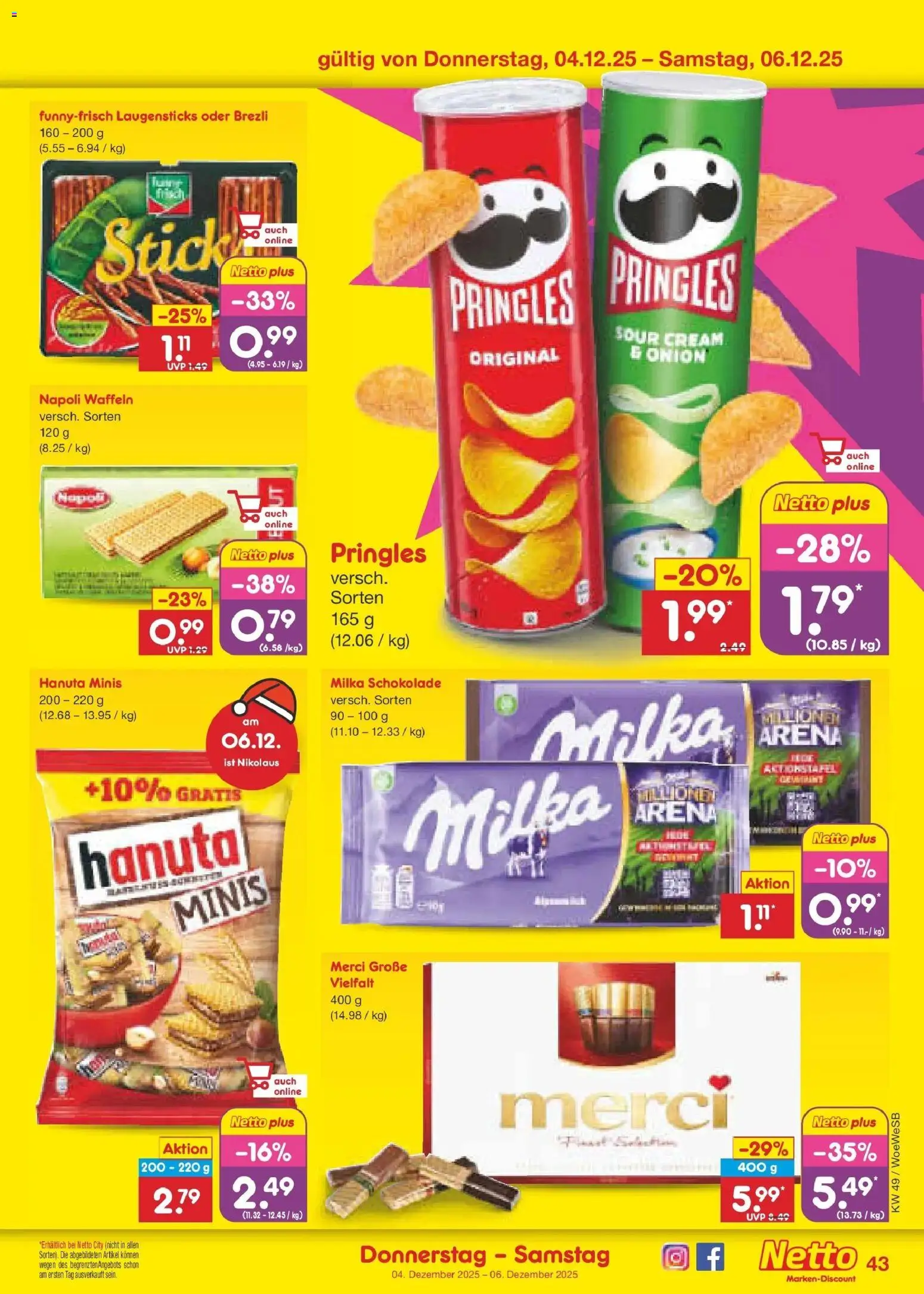 Netto Marken-Discount prospekt Katzweiler	 – gültig ab 01.12.2025 | Seite: 46 | Produkte: Schokolade, Milka schokolade, Milka, Pringles