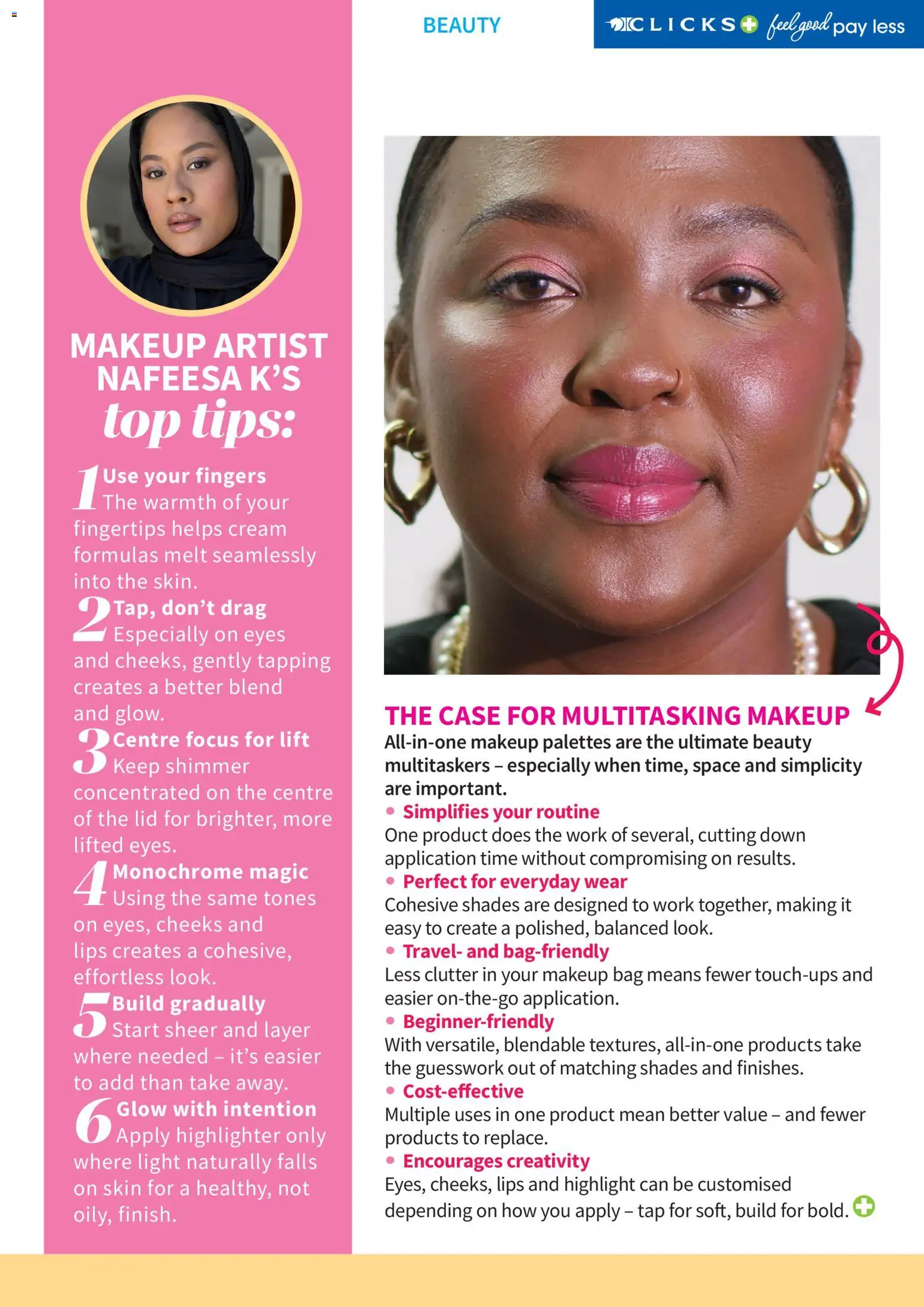 New Clicks catalogue – valid from 01.04.2026 | Page: 42 | Products: Bag, Light, Tap, Cream