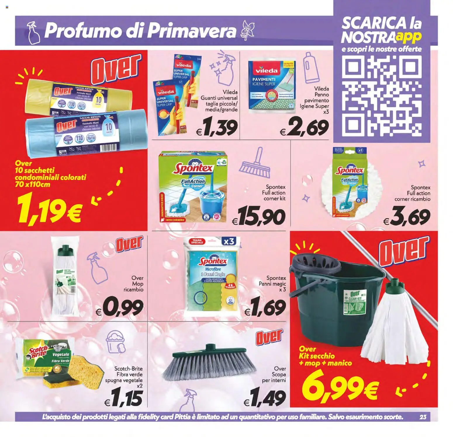 Volantino SuperConveniente del 06.03.2026 | Pagina: 23 | Prodotti: Spugna, Pavimento, Scopa, Secchio