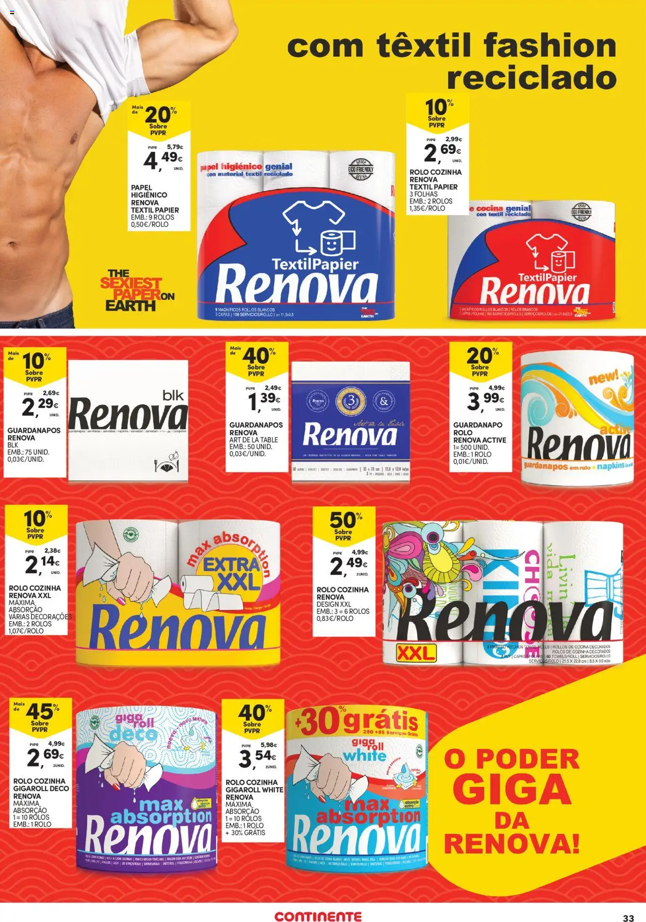 Continente - Açores │ válido de 16.10.2025 | Página: 33 | Produtos: Papel higiénico, Guardanapos