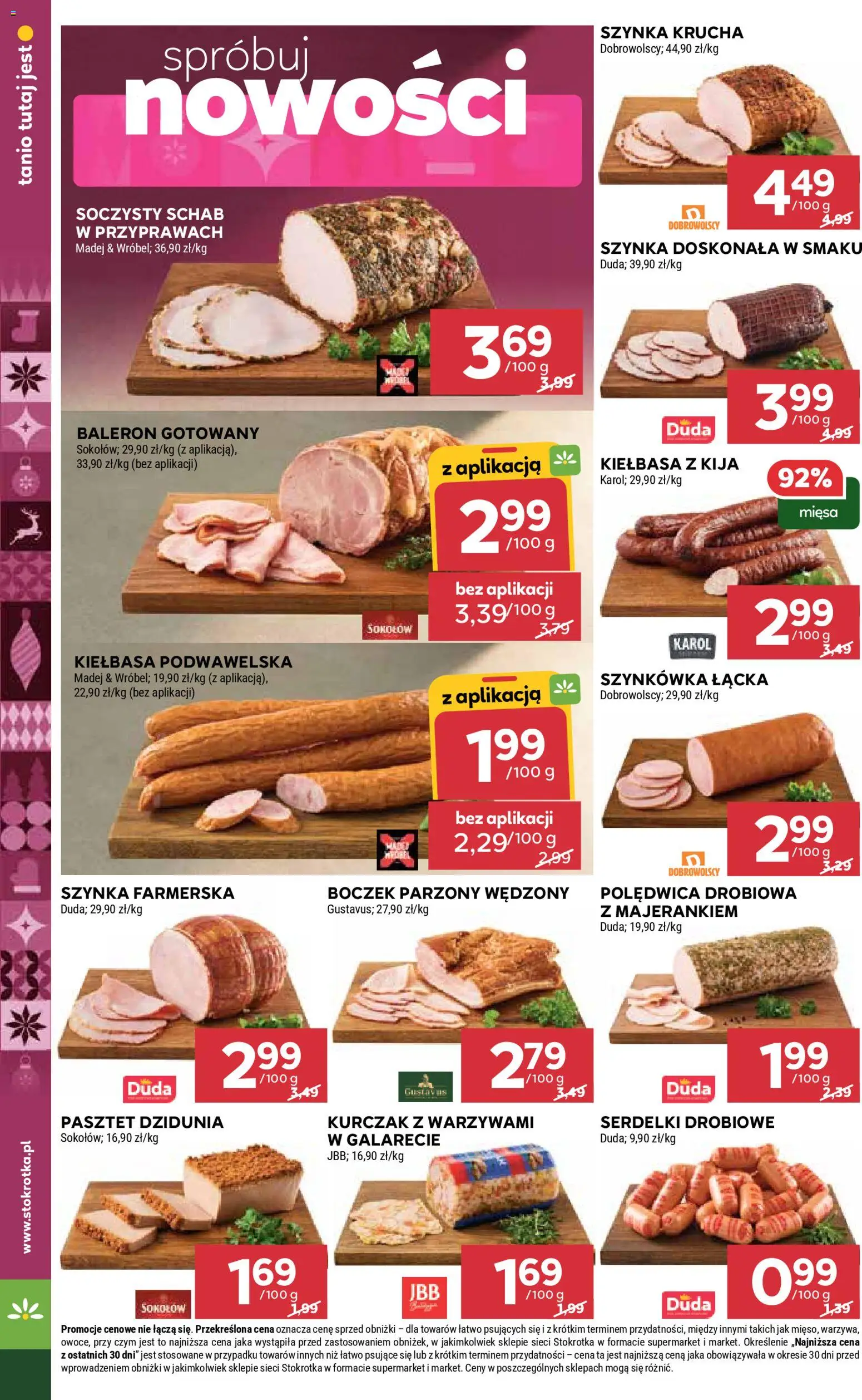 Stokrotka Gazetka od 20.11.2025 | Strona: 10 | Produkty: Kiełbasa, Szynka, Boczek, Boczek parzony