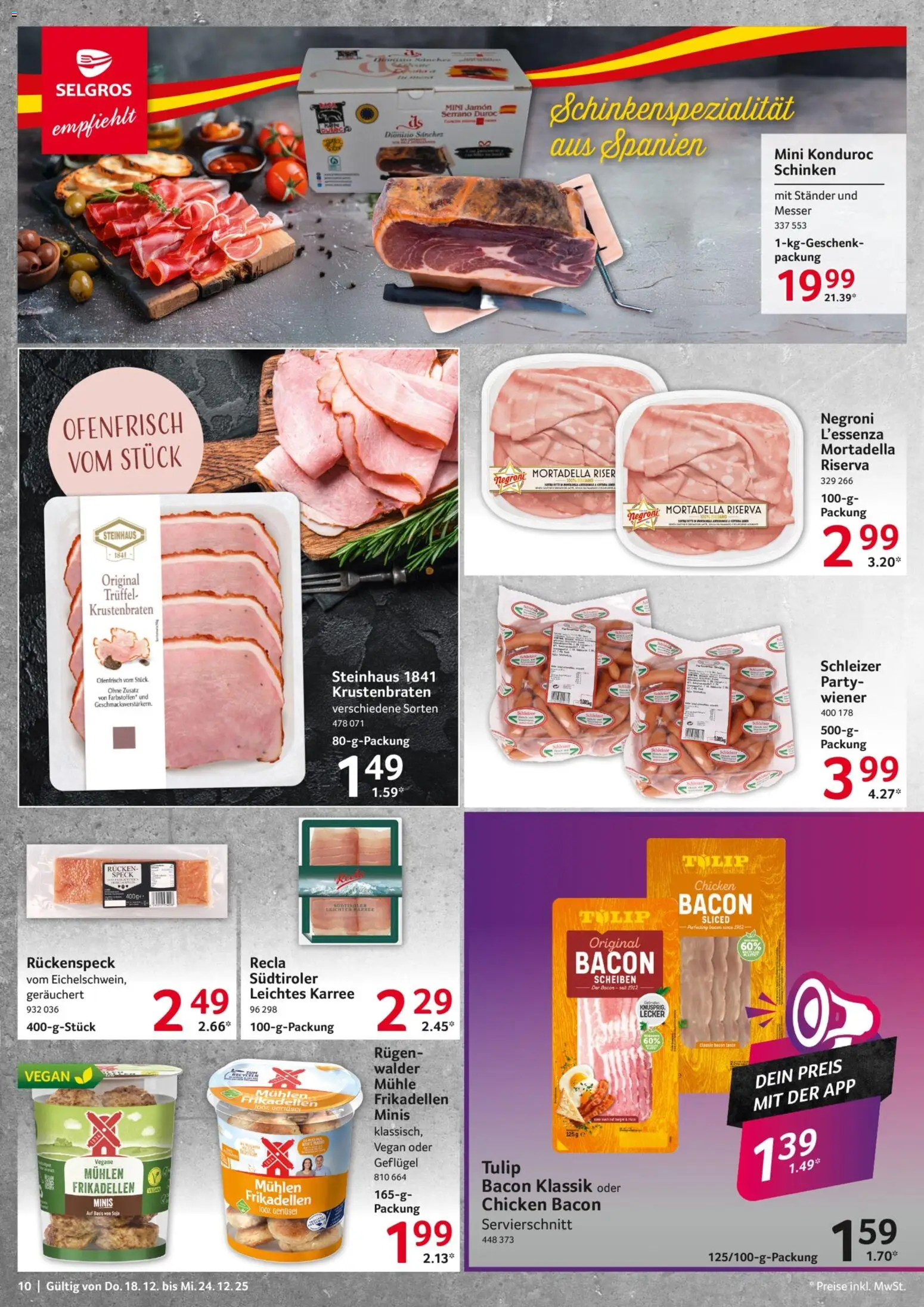 Selgros Prospekt 	 – gültig ab 18.12.2025 | Seite: 10 | Produkte: Mühle, Krustenbraten, Schinken