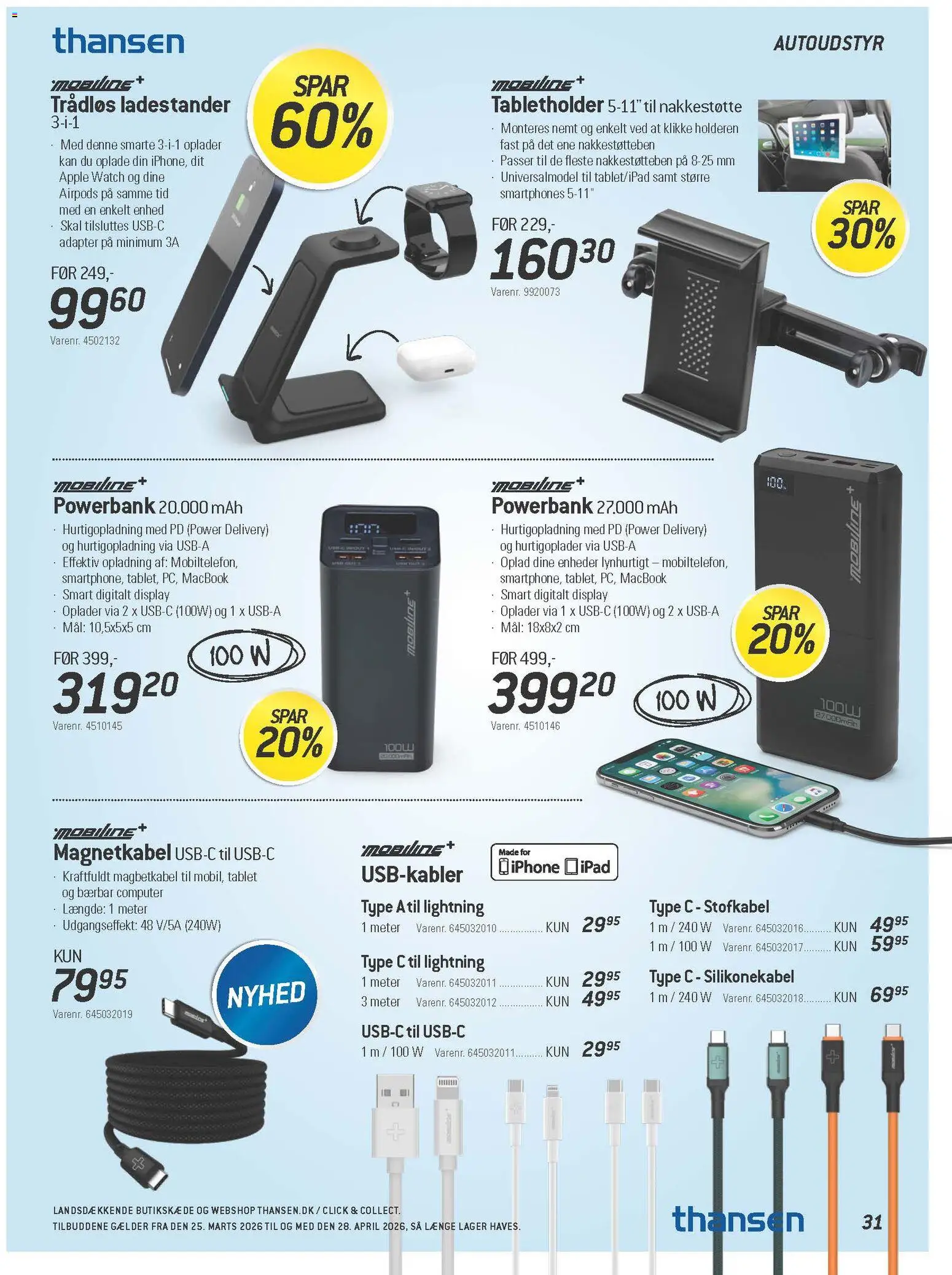 Thansen tilbudsavis – gyldig fra 25.03.2026 | Side: 46 | Produkter: Powerbank, Computer, Tablet, Airpods