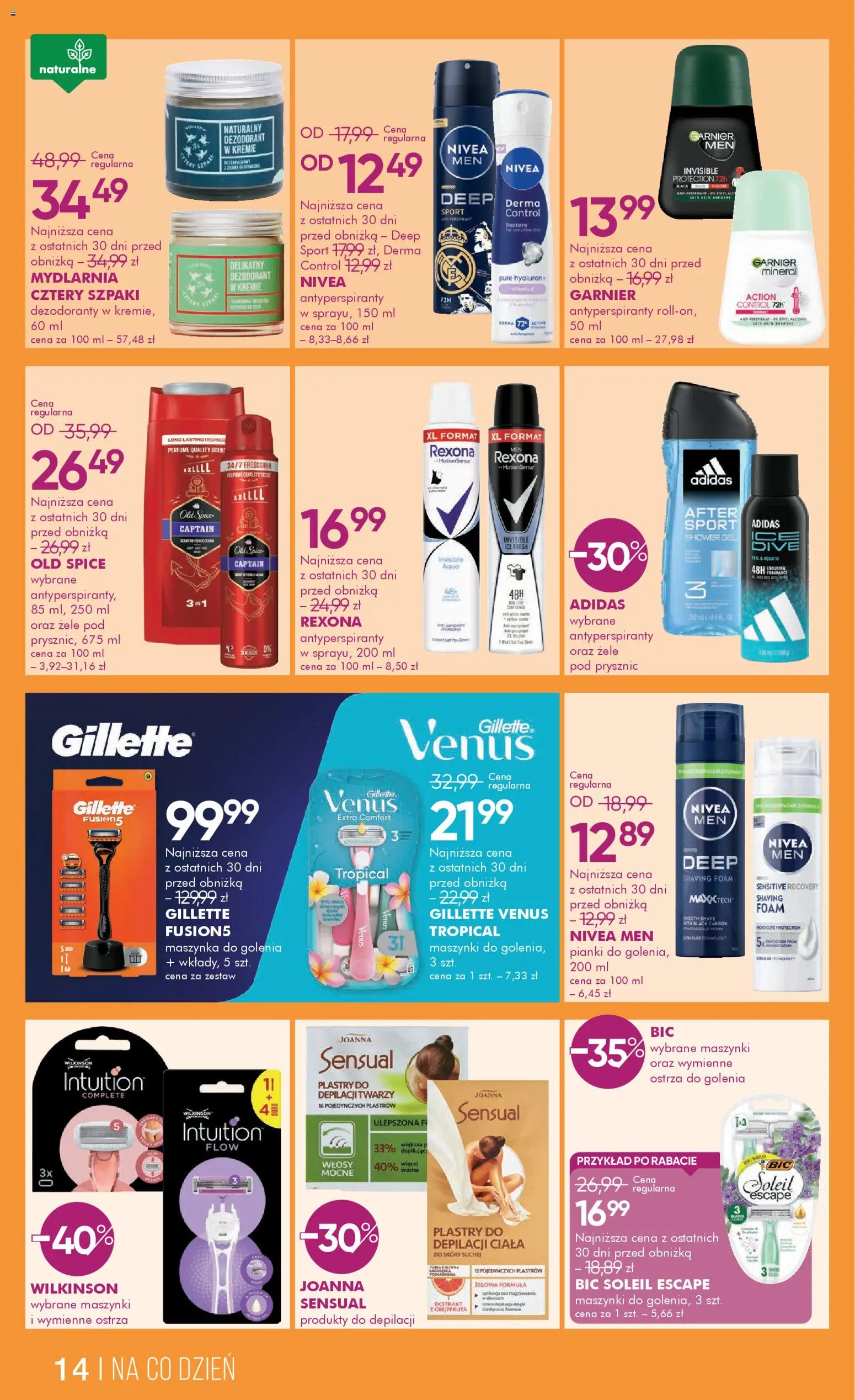 Super-pharm gazetka od 05.03.2026 | Strona: 14 | Produkty: Maszynka do golenia, Prysznic, Pianki, Old spice