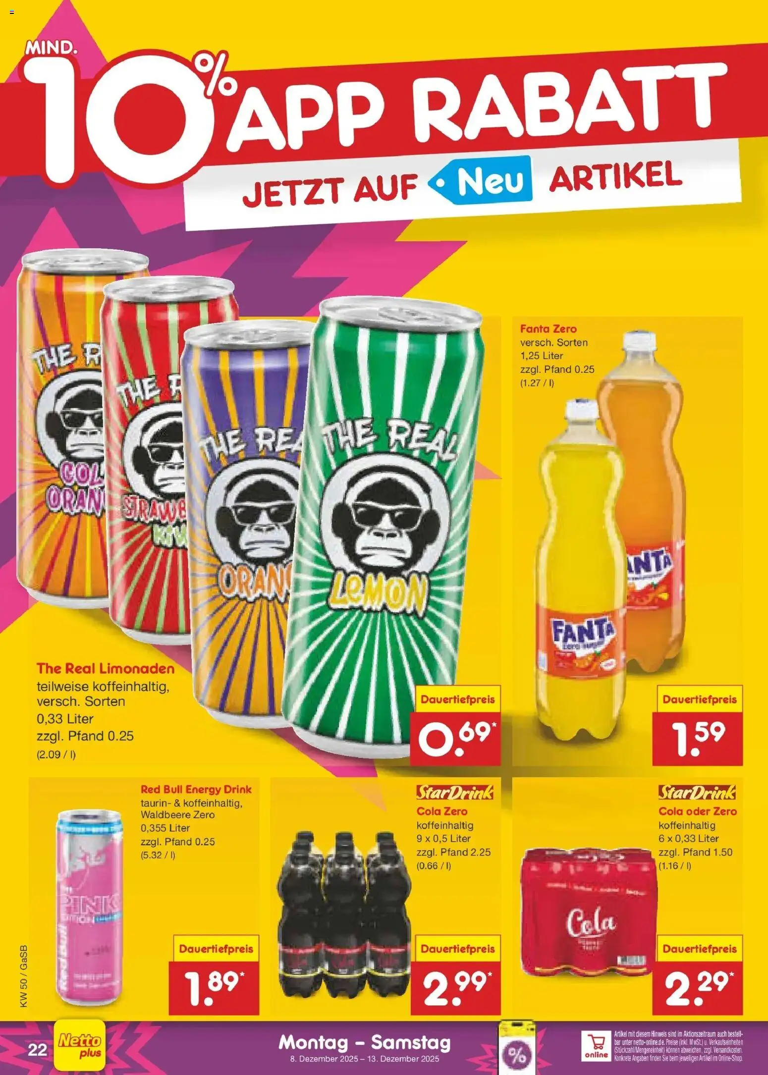 Netto Marken-Discount Prospekt 	 – gültig ab 08.12.2025 | Seite: 28 | Produkte: Red bull, Fanta, Cola, Energy