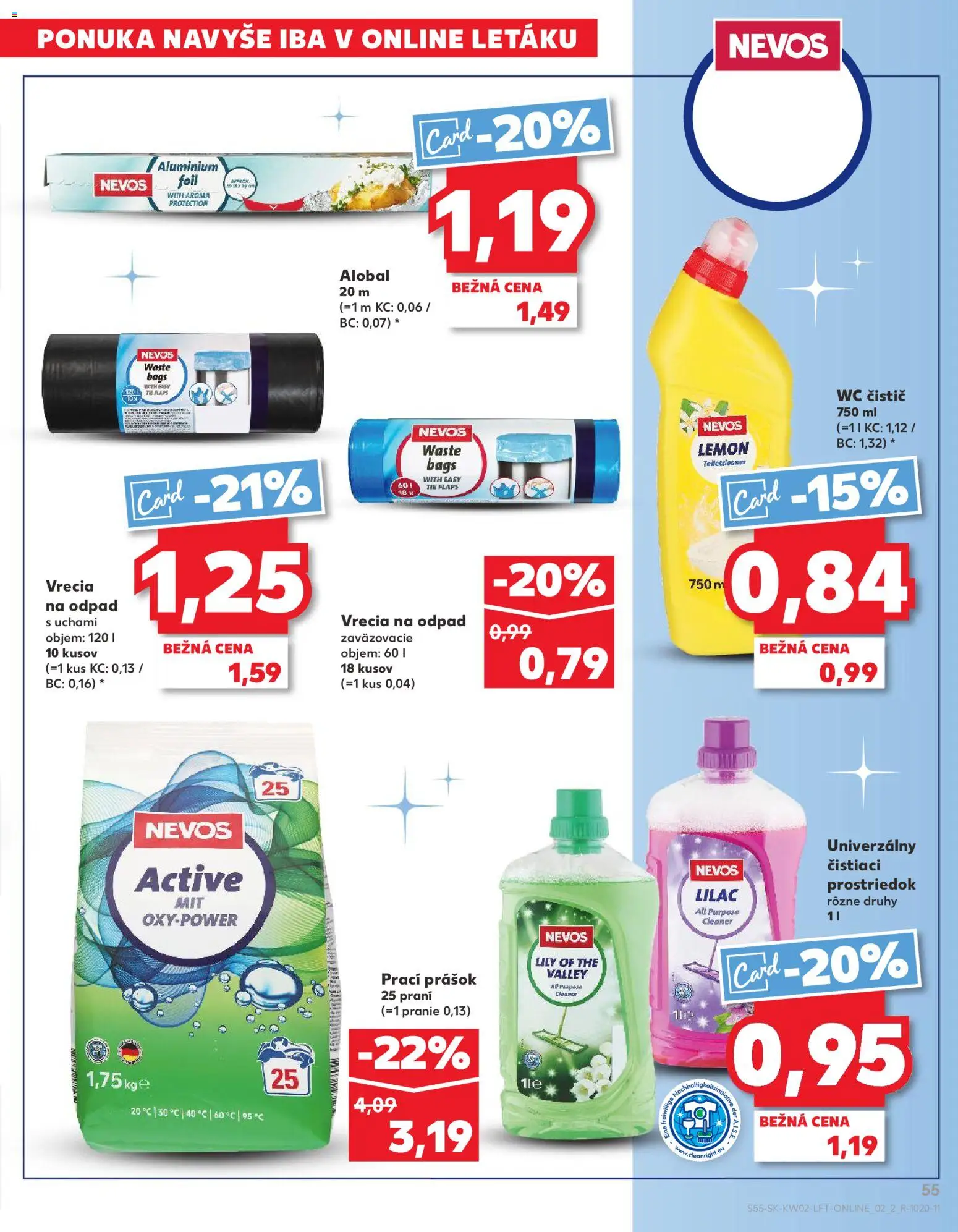Kaufland SK akciós ujság - amely érvényes a következő dátumtól: 08.01.2026 | Oldal: 55 | Termékek: WC