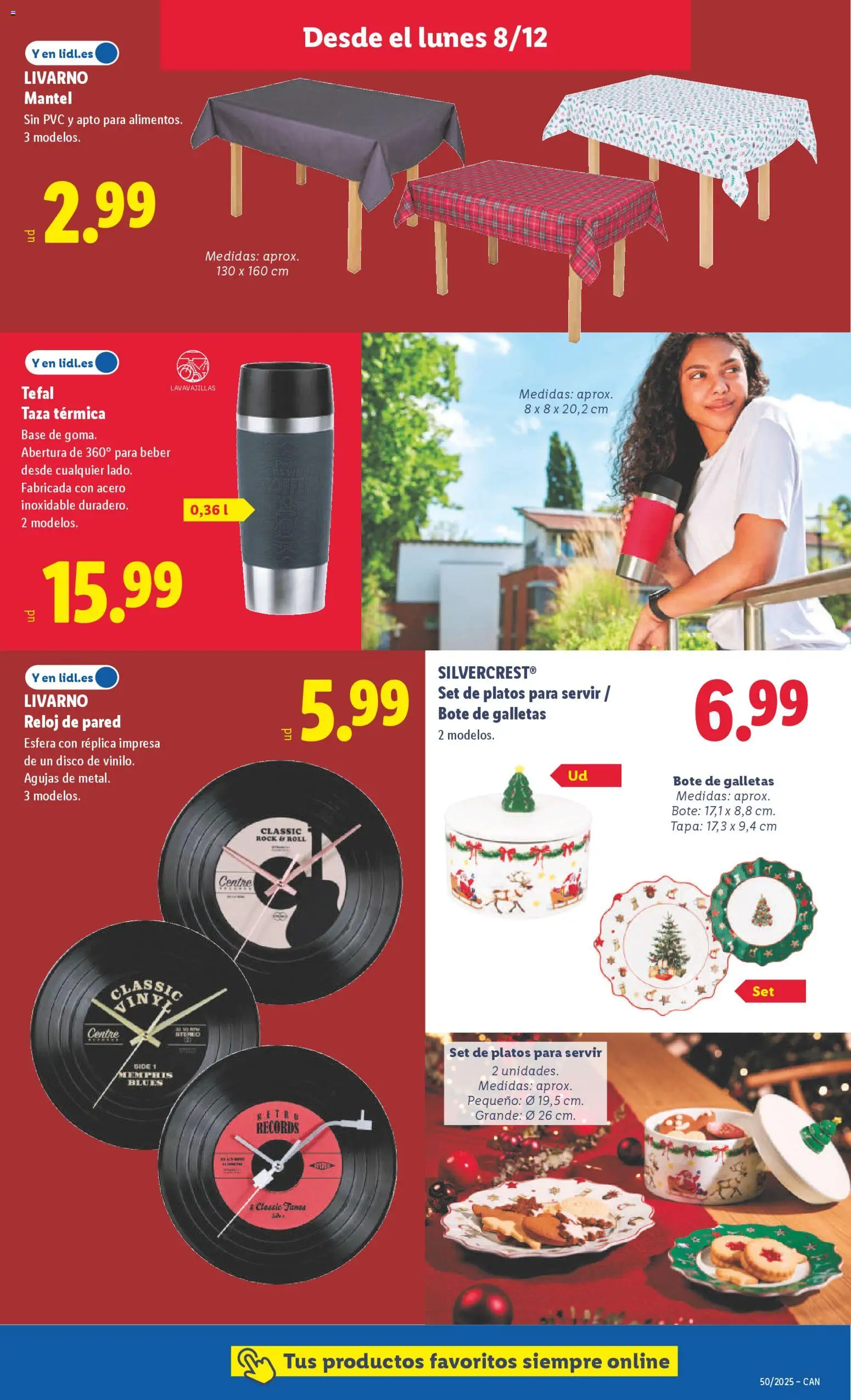 Lidl - Canarias │ válido desde el 08.12.2025 | Página: 11 | Productos: Mantel, Galletas, Reloj, Lavavajillas