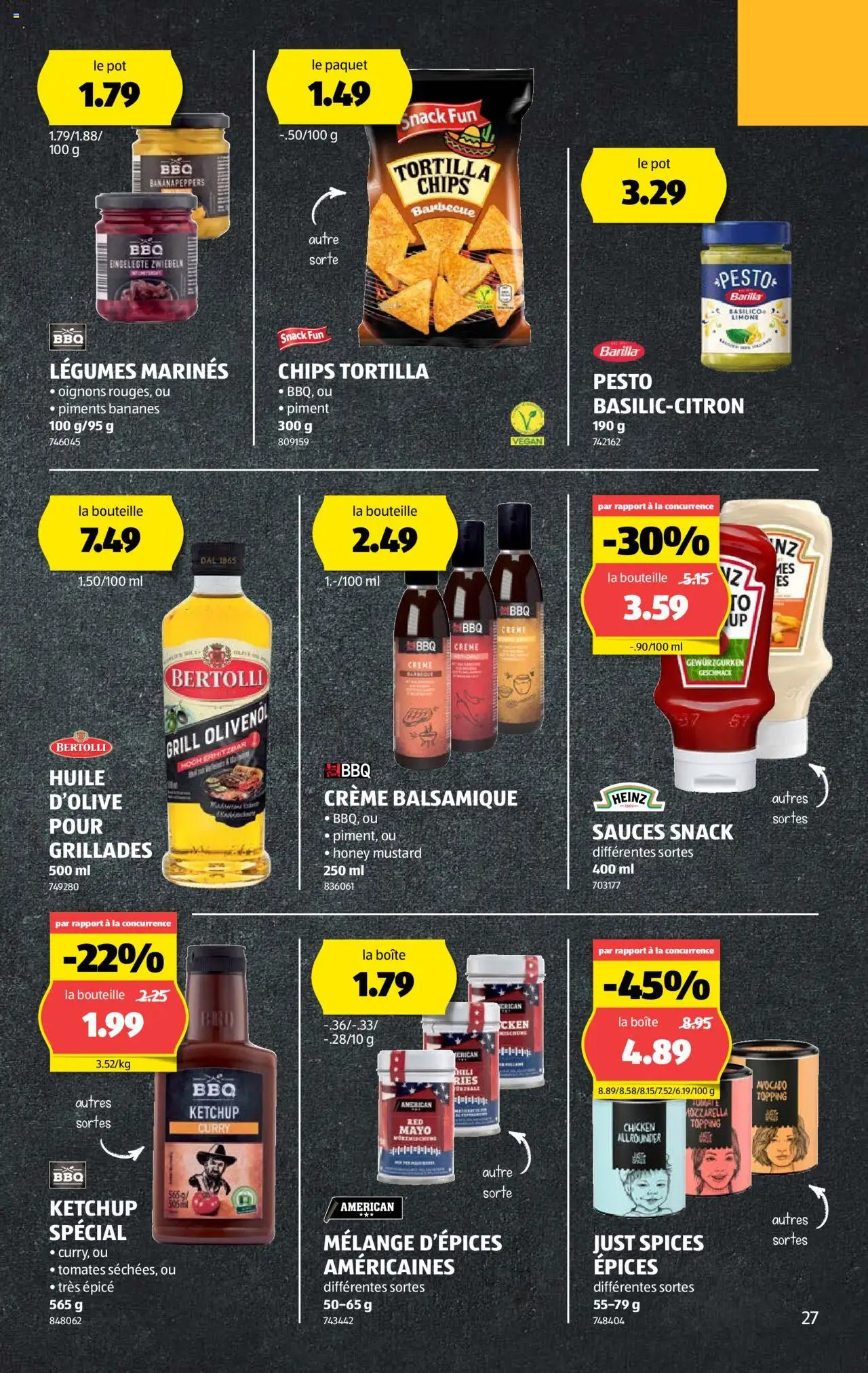 Aldi Prospectus ab 07.08.2025 | Seite: 27 | Produkte: Barilla, Chips, Ketchup, Zwiebeln