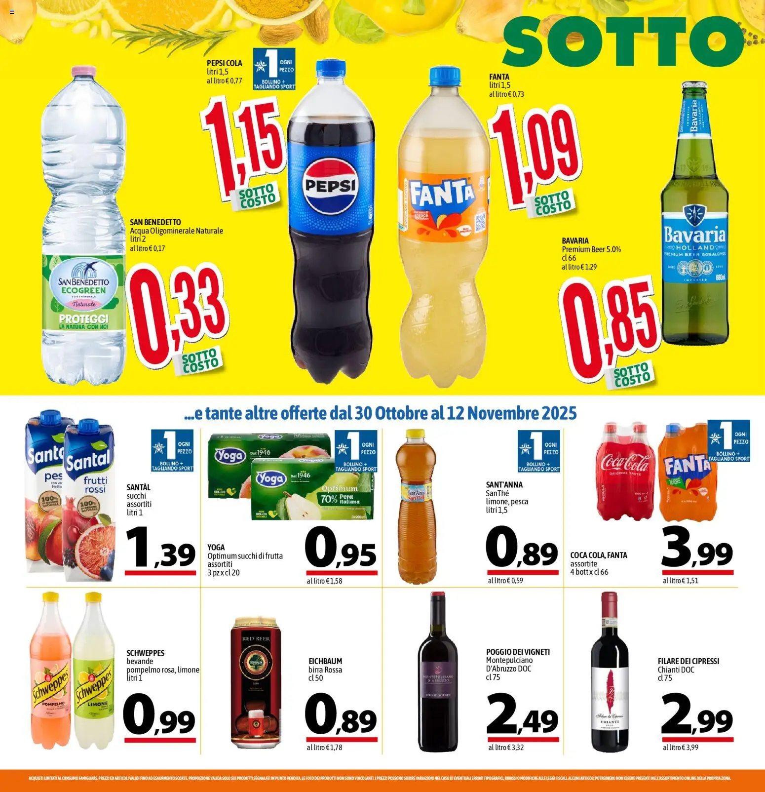 Volantino A&O del 30.10.2025 | Pagina: 10 | Prodotti: Birra, Acqua, Frutta, Coca Cola