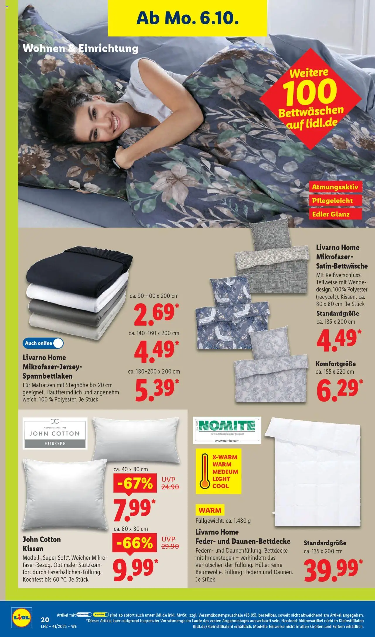 Lidl Prospekt Hilders – gültig ab 06.10.2025 | Seite: 34 | Produkte: Hülle, Kissen, Bettdecke