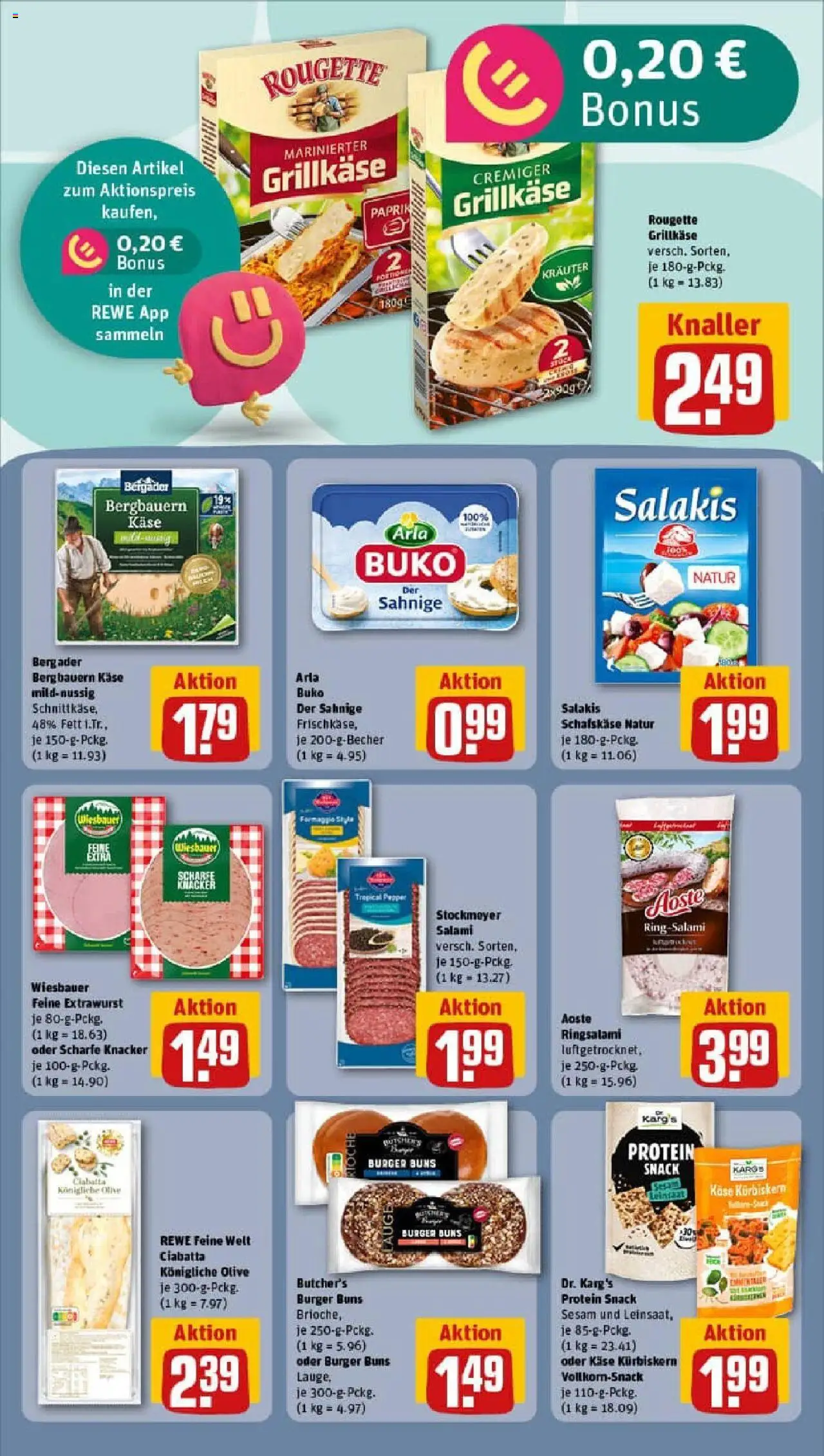 Rewe prospekt Schieder / Schwalenberg	 - gültig ab dem 24.08.2025 | Seite: 12 | Produkte: Käse, Burger, Salami, Schafskase