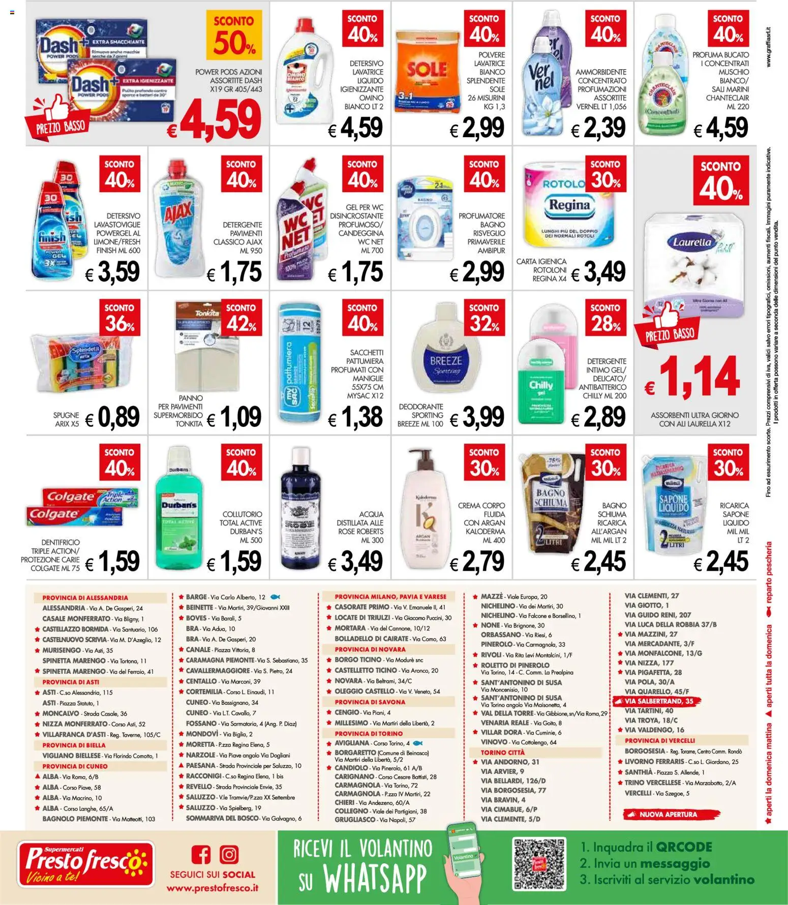 Volantino Presto Fresco del 13.04.2026 | Pagina: 8 | Prodotti: Dentifricio, Ammorbidente, Tè, Acqua