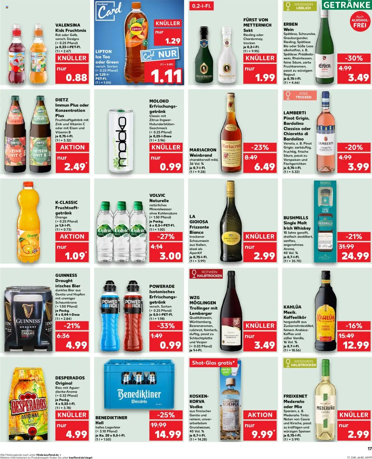 Kaufland Prospekt 	 – gültig ab 02.10.2025 | Seite: 17 | Produkte: Furst von metternich, Freixenet, Bier, Weißwein