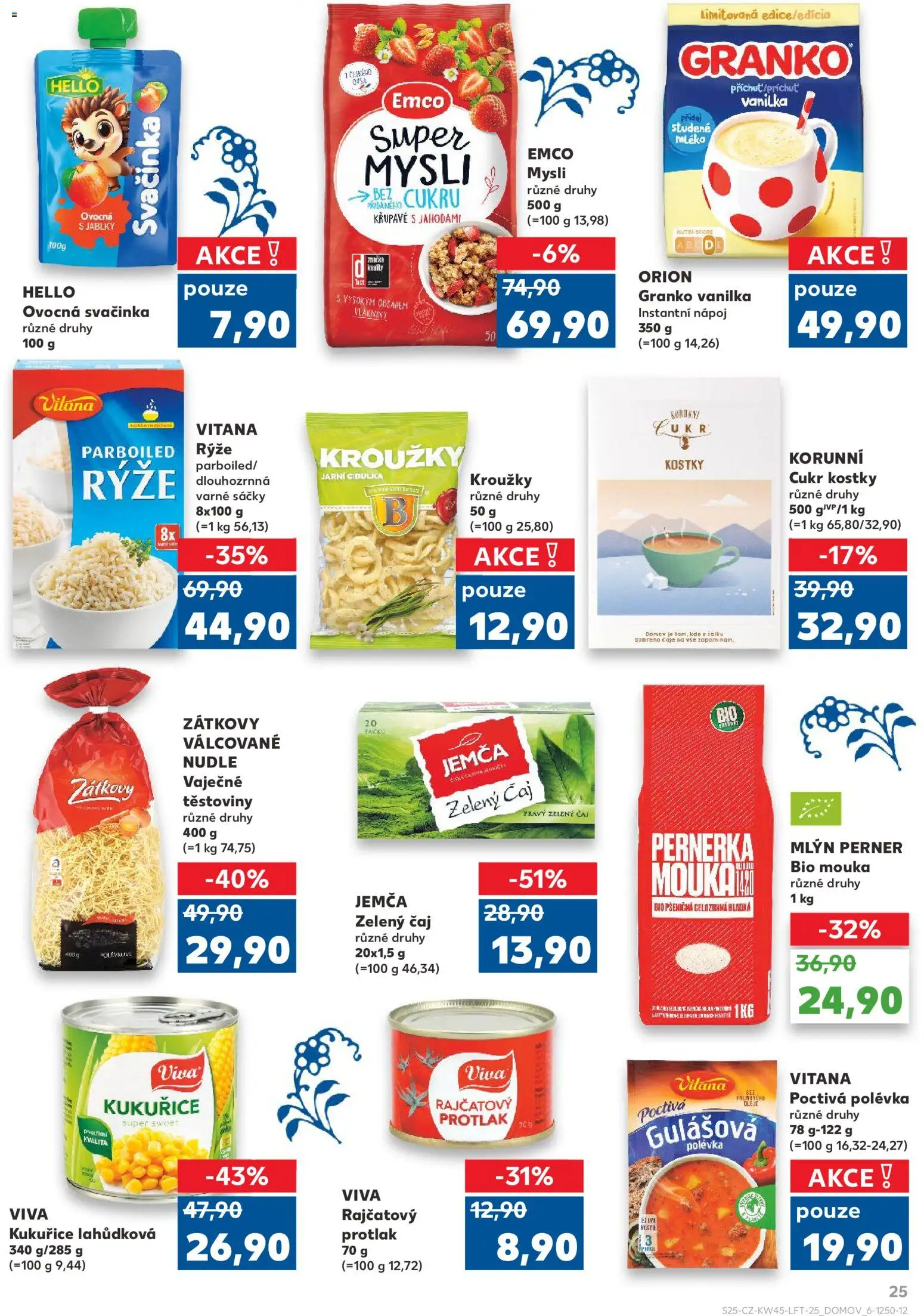 Kaufland leták - Praha 4 od 05.11.2025 | Strana: 25 | Produkty: Rýže Vitana, Rýže, Zelený čaj, Čaje