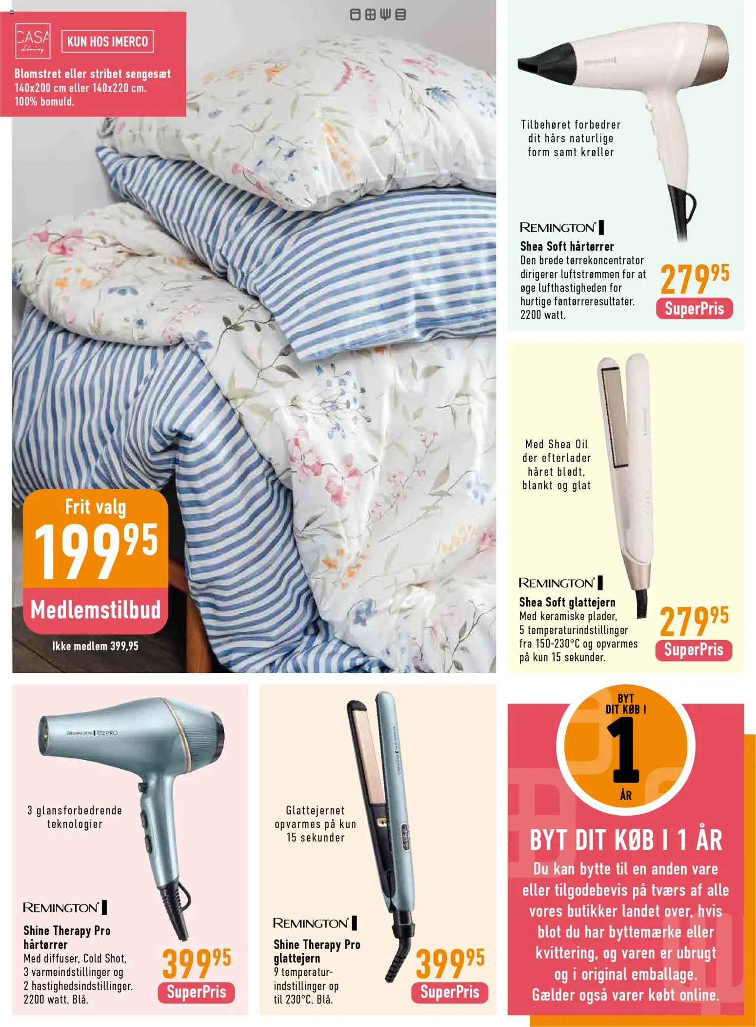 Imerco tilbudsavis – gyldig fra 30.01.2026 | Side: 12 | Produkter: Sengesæt, Hårtørrer, Glattejern