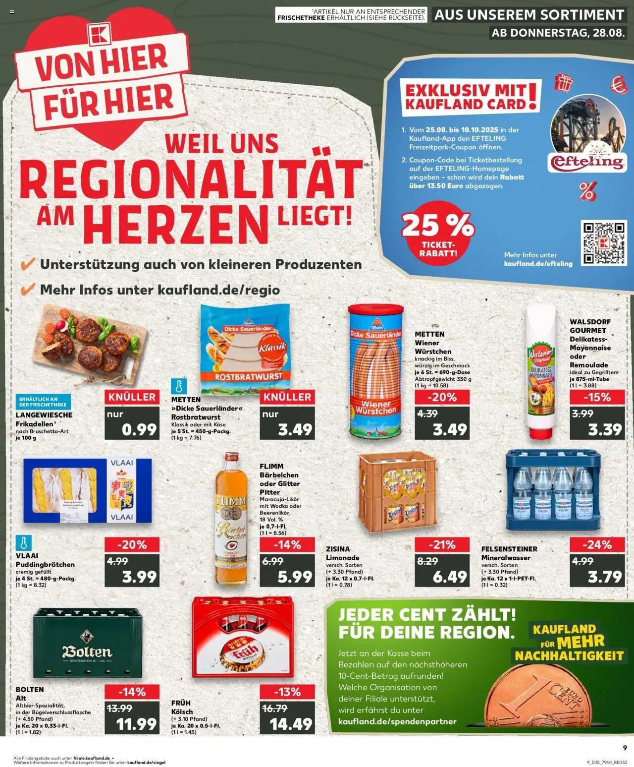 Kaufland prospekt Hückelhoven	 - gültig ab dem 31.08.2025 | Seite: 20 | Produkte: Wiener wurstchen, Mineralwasser, Mayonnaise, Wodka