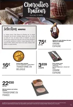 Monoprix - Prévisualisation de Monoprix catalogue valide à partir de 08.04.2026 | Page: 13 | Produits: Chorizo, Jambon, Fruits secs