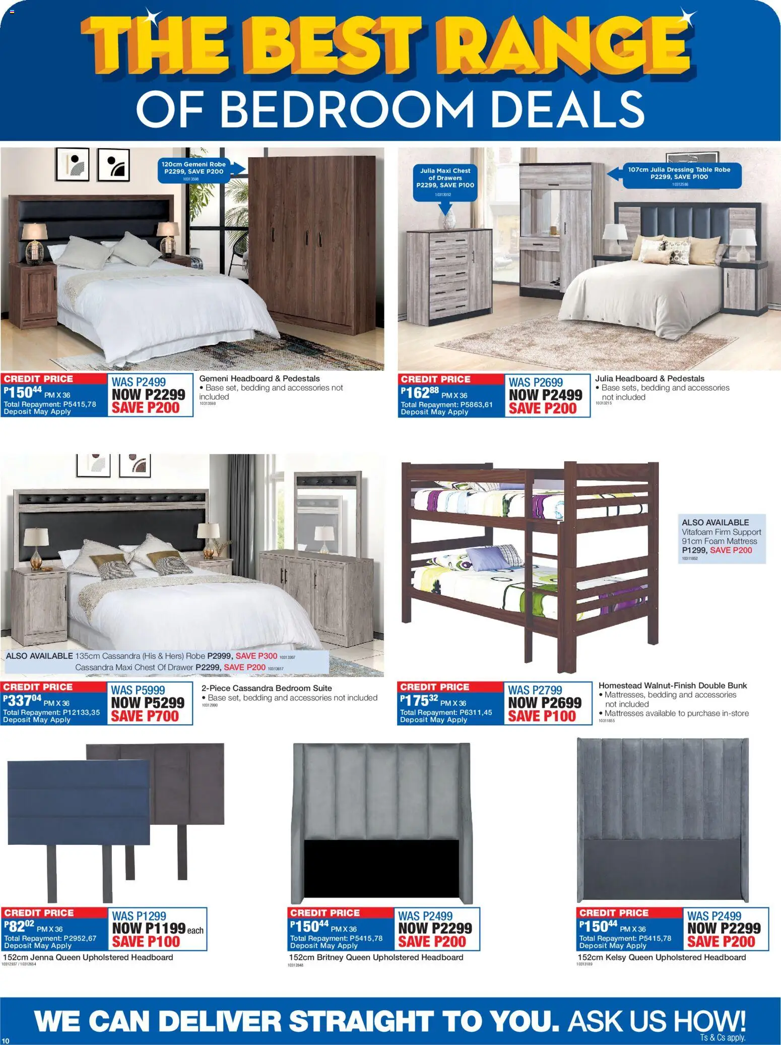 New OK Furniture catalogue – valid from 16.02.2026 | Page: 10 | Products: Headboard, Table, Double bunk, Dressing