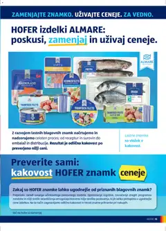 Katalog Hofer - Pregled kataloga iz trgovine Hofer SI, vrijedi od 01.04.2026 | Stranica: 15 | Proizvodi: Dimljeni losos, Losos, Tuna