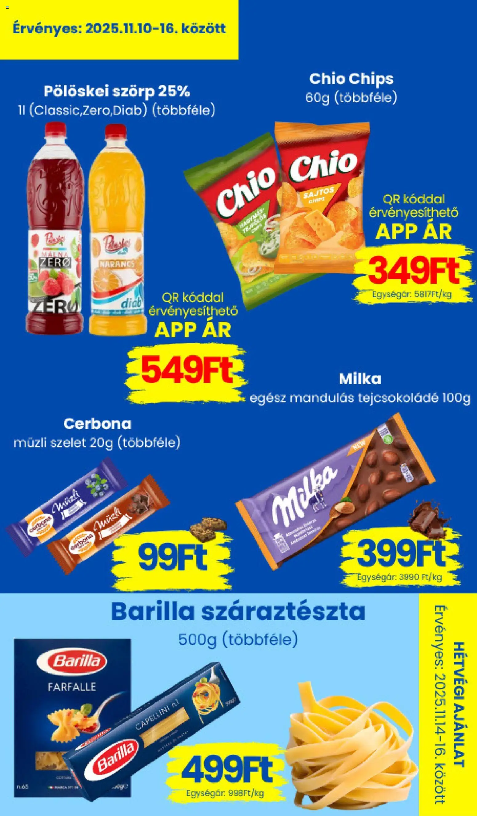 Magnetic akciós ujság - amely érvényes a következő dátumtól: 10.11.2025 | Oldal: 5 | Termékek: Müzli, Farfalle, Narancs, Száraztészta