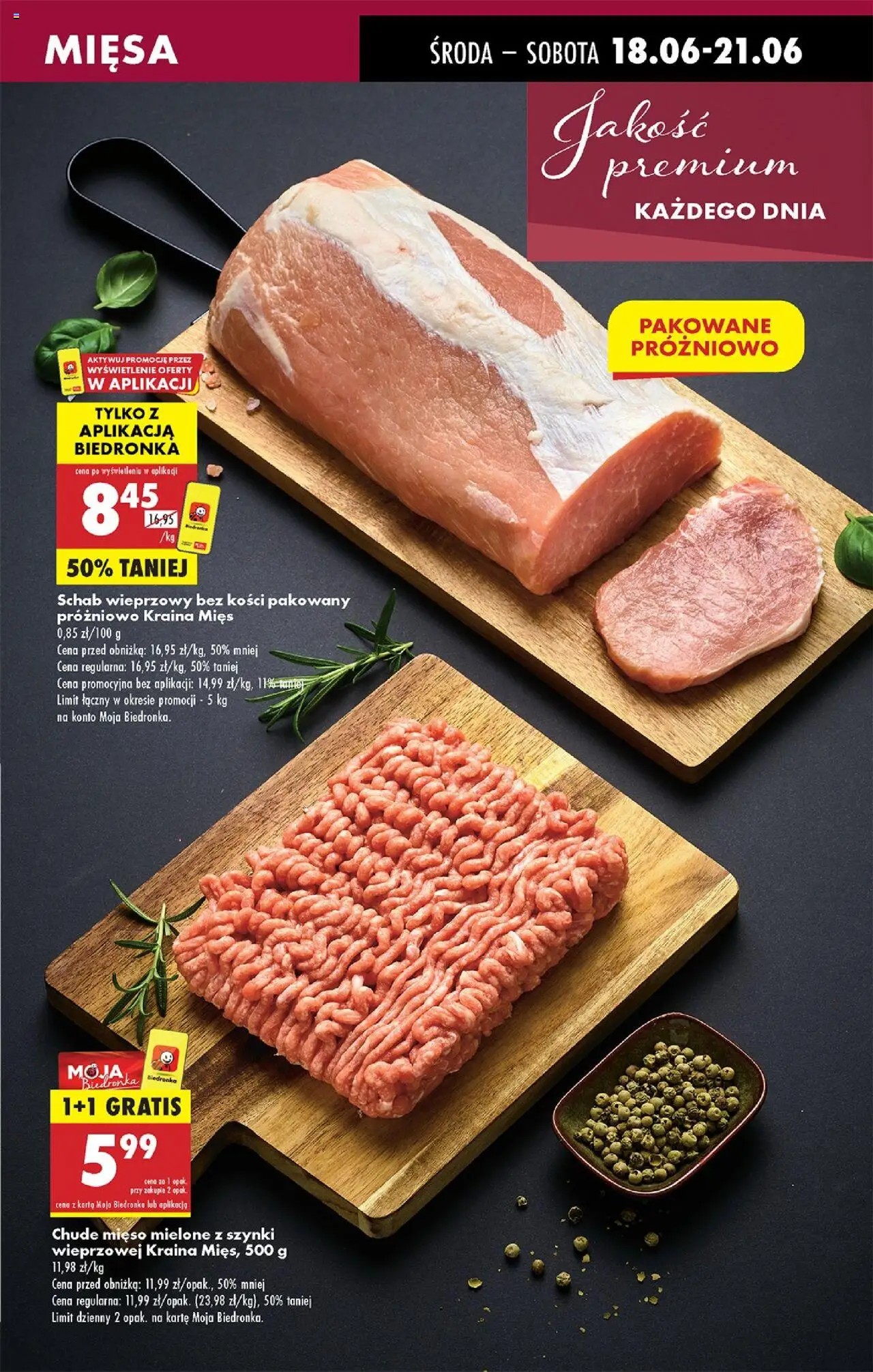 Biedronka gazetka - Oferta W tym tygodniu od 18.06.2025 | Strona: 31 | Produkty: Mięso mielone z szynki, Schab, Mięso, Schab wieprzowy