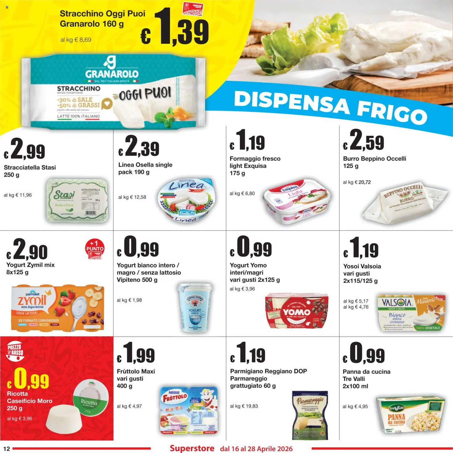 Volantino Sì con Te del 16.04.2026 | Pagina: 12 | Prodotti: Yogurt, Centrifuga, Formaggio, Ricotta