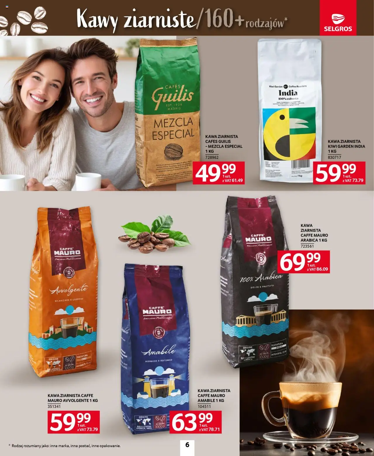 Selgros cash&carry Gazetka - Kawa i Herbata od 09.10.2025 | Strona: 6 | Produkty: Kawa ziarnista, Kawa, Kiwi
