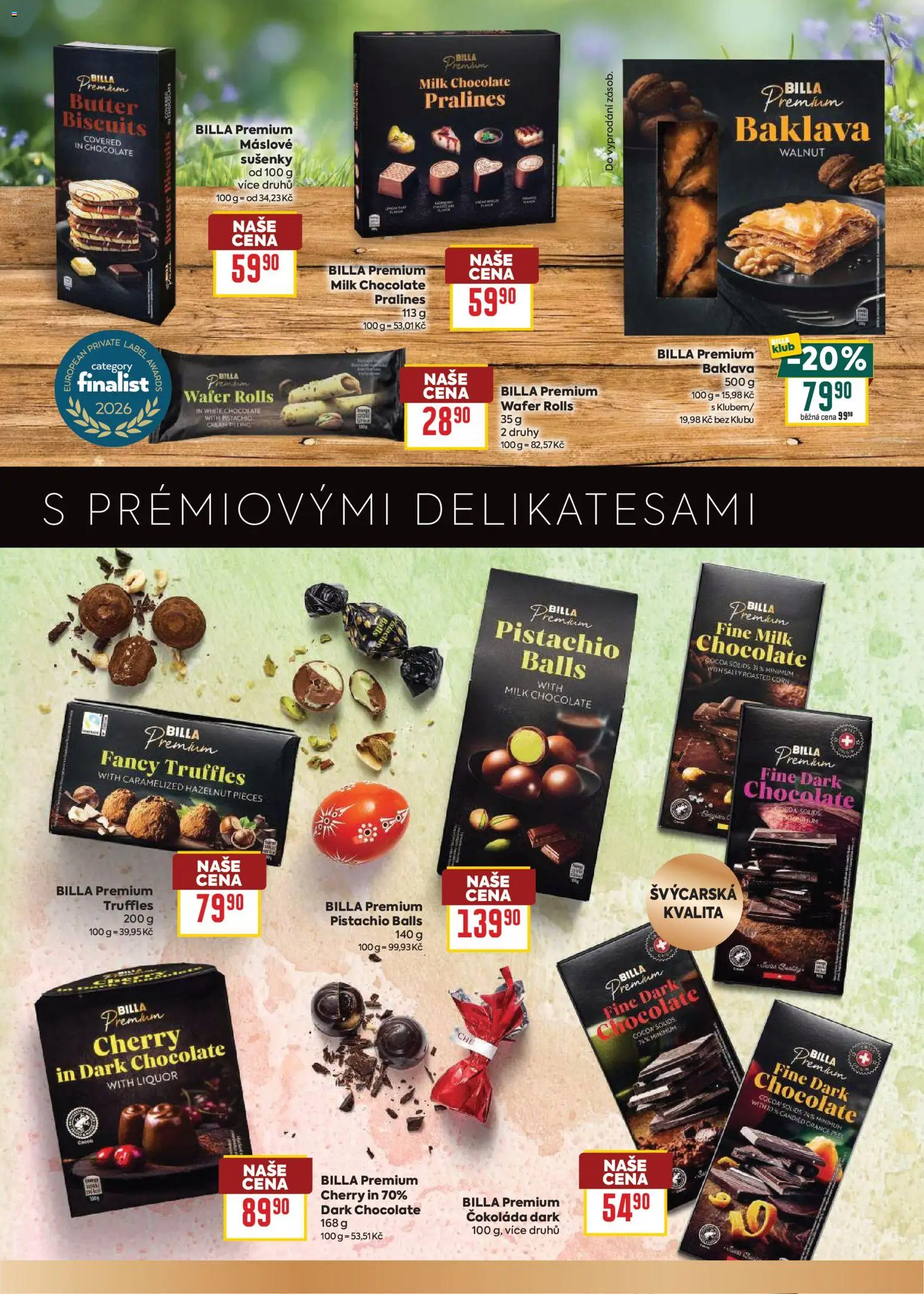 Billa leták - Prémiové delikatesy od 04.03.2026 | Strana: 11 | Produkty: Truffles, Sušenky, Milk chocolate, Baklava